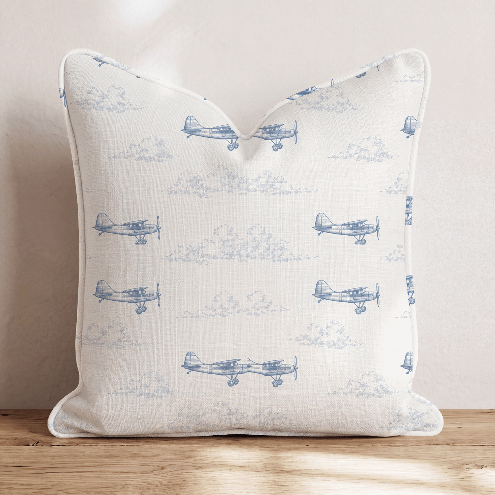 Aviation Toile Throw Pillow - Benton Lane Home - Hillcroft Home