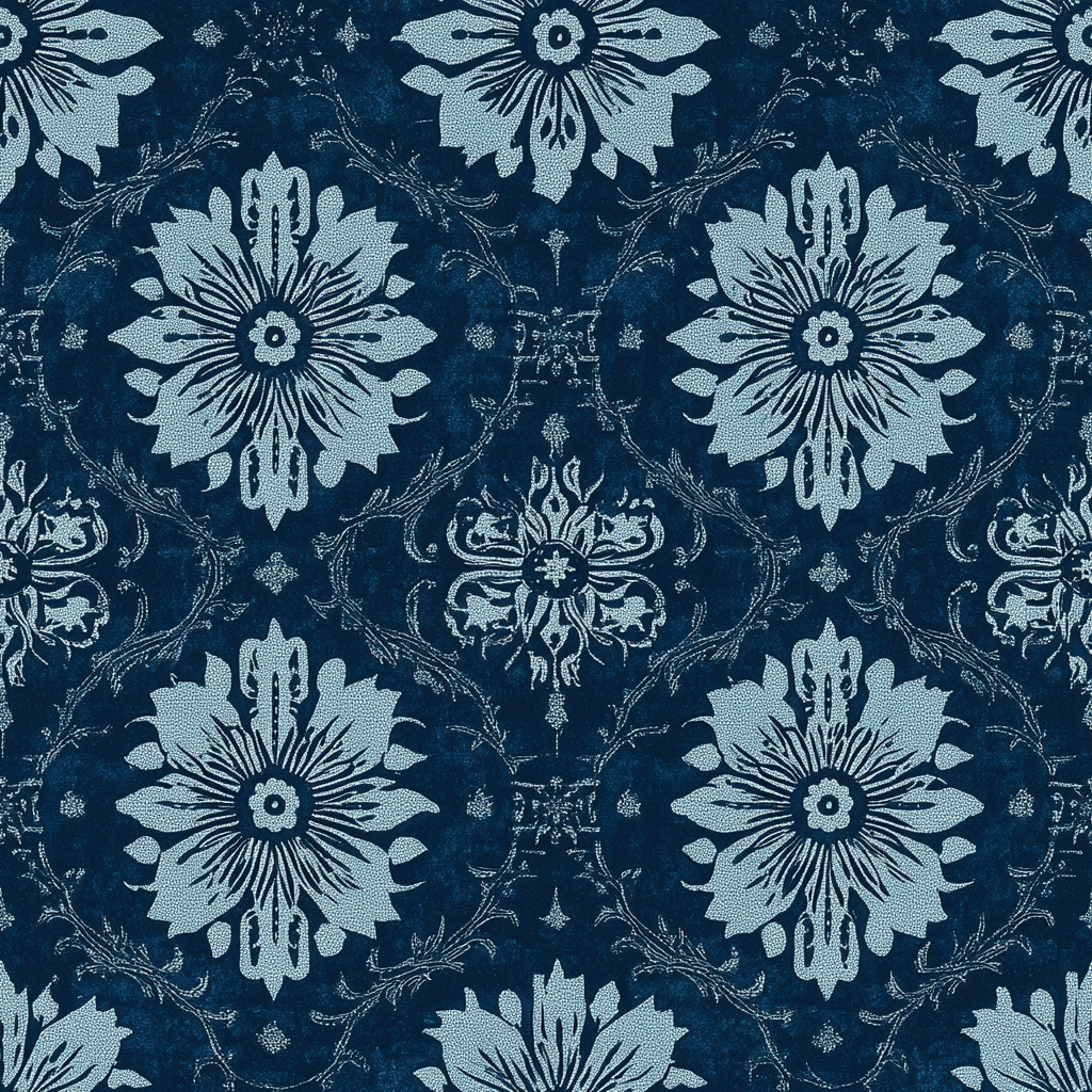 Azure Nouveau Wallpaper - Benton Lane Home - Painted Paper