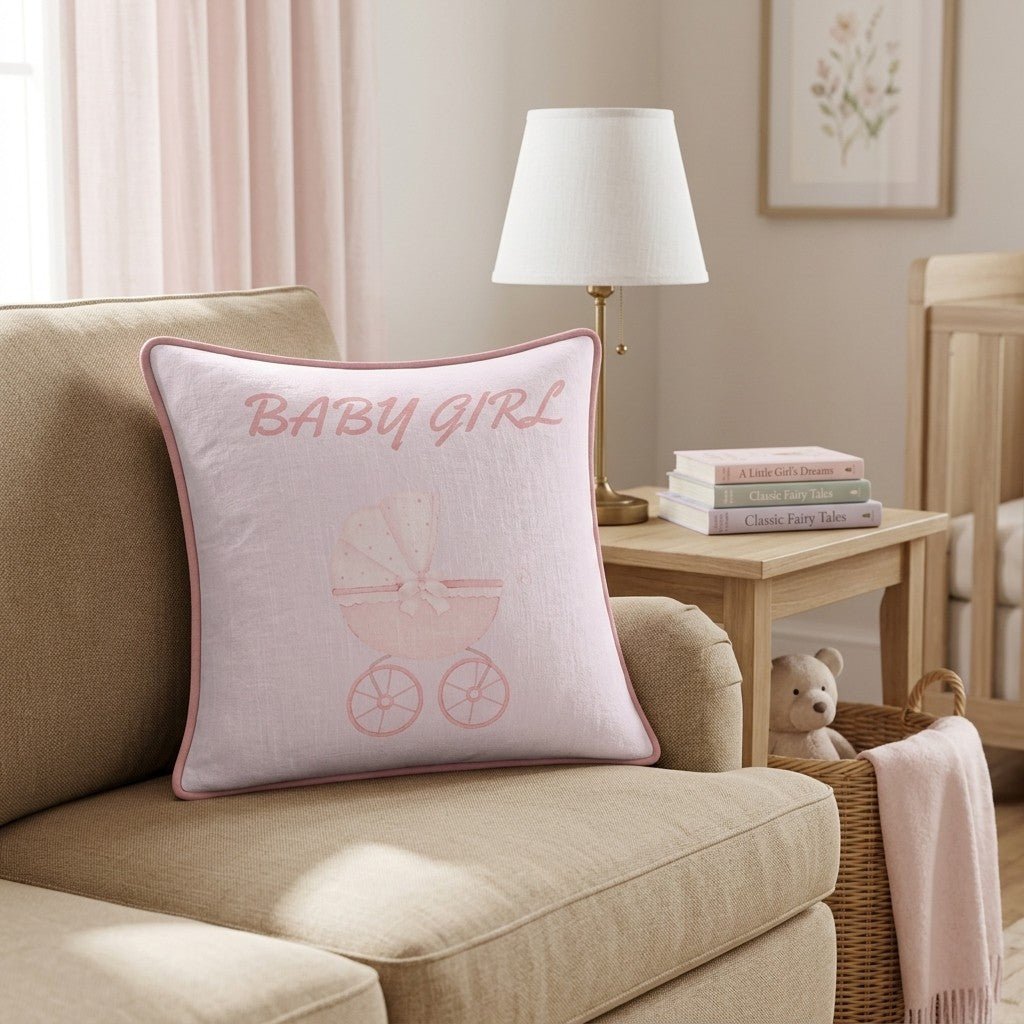 Baby Girl Throw Pillow - Benton Lane Home - Hillcroft Home