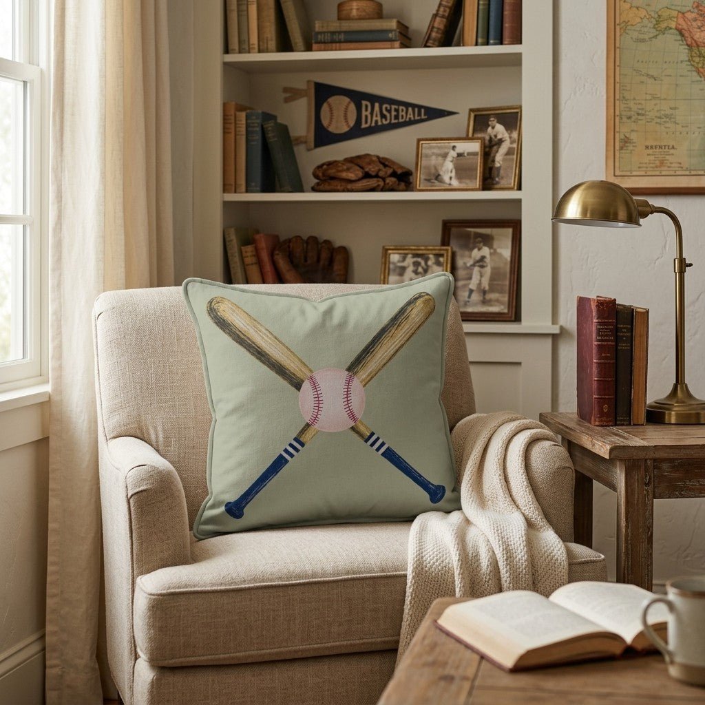 Baseball Bats Throw Pillow - Benton Lane Home - Hillcroft Home