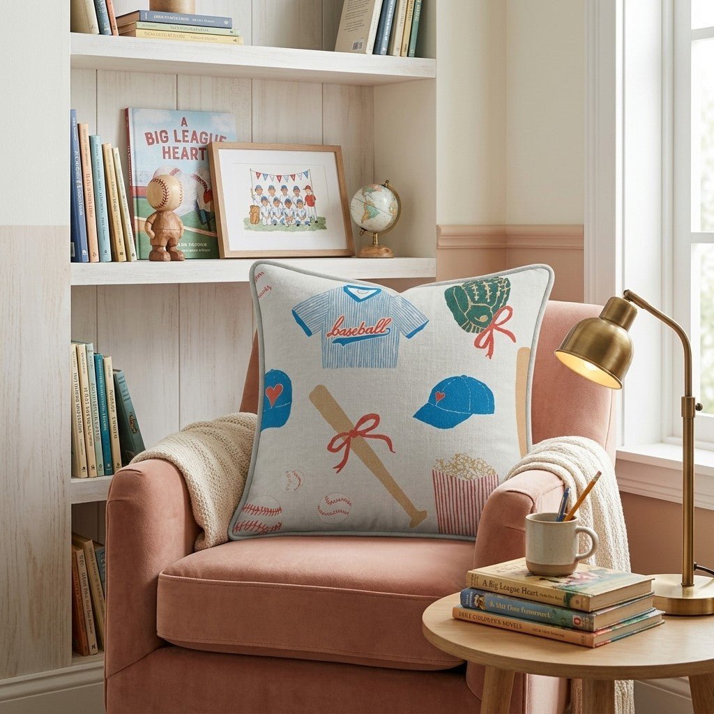 Baseball & Bows Throw Pillow - Benton Lane Home - Hillcroft Home