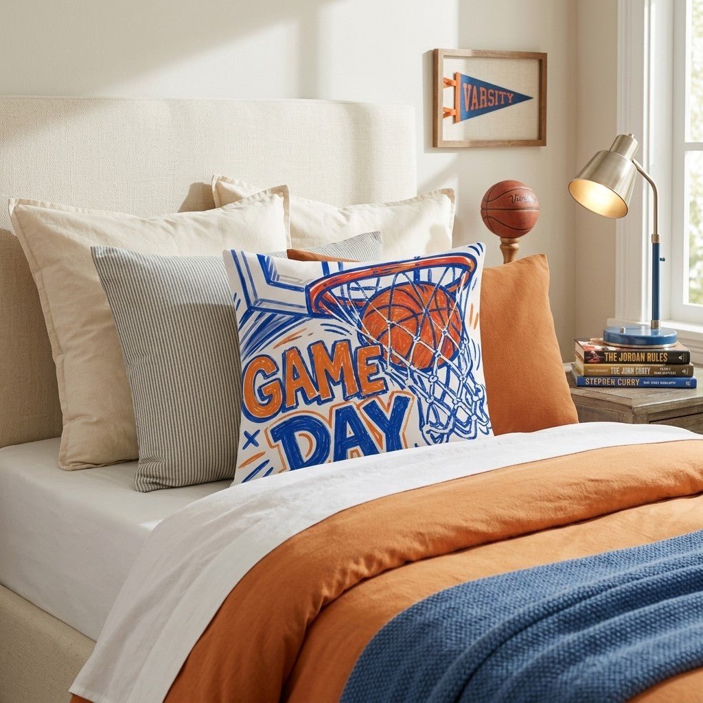 Basketball Game Day Throw Pillow - Benton Lane Home - Hillcroft Home