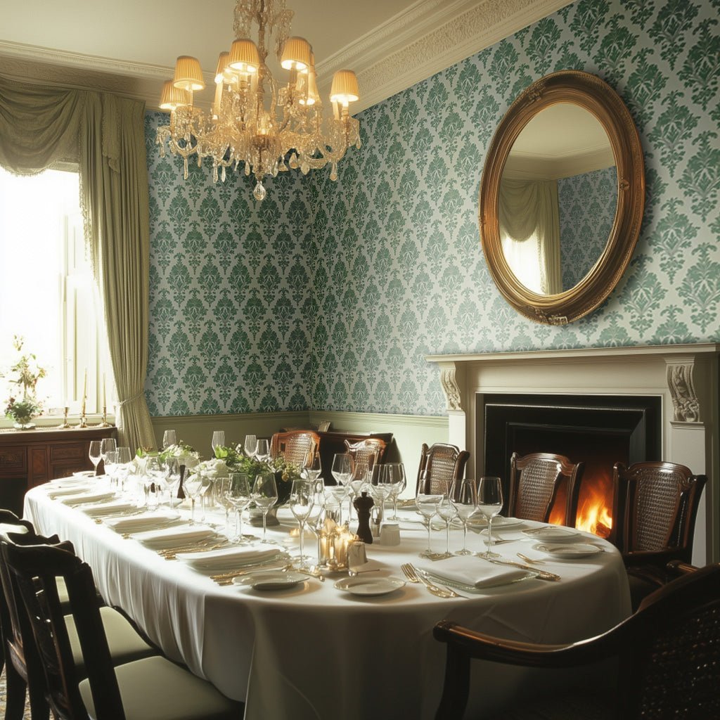 Bates Damask Wallpaper - Benton Lane Home - Painted Paper