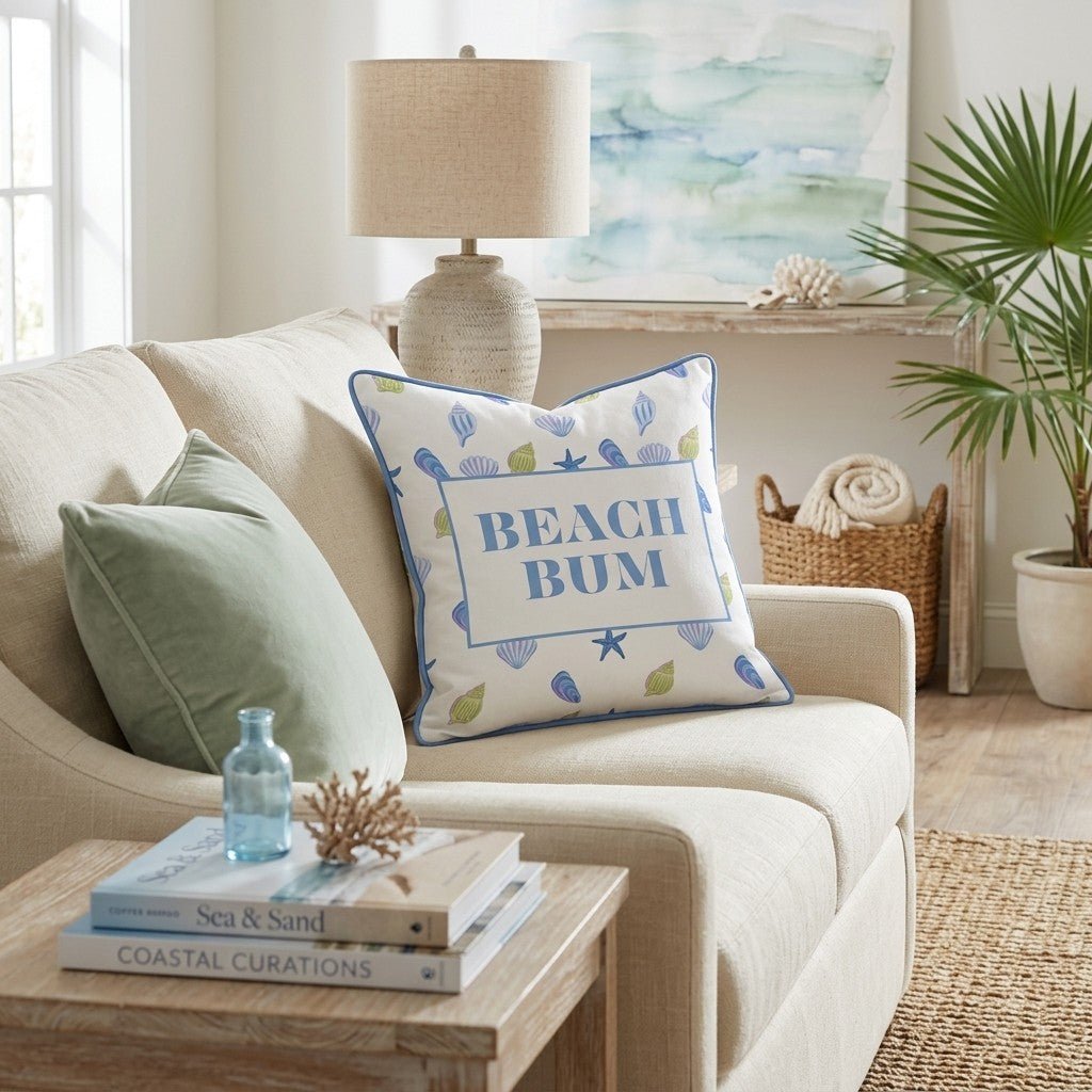 Beach Bum Throw Pillow - Benton Lane Home - Hillcroft Home