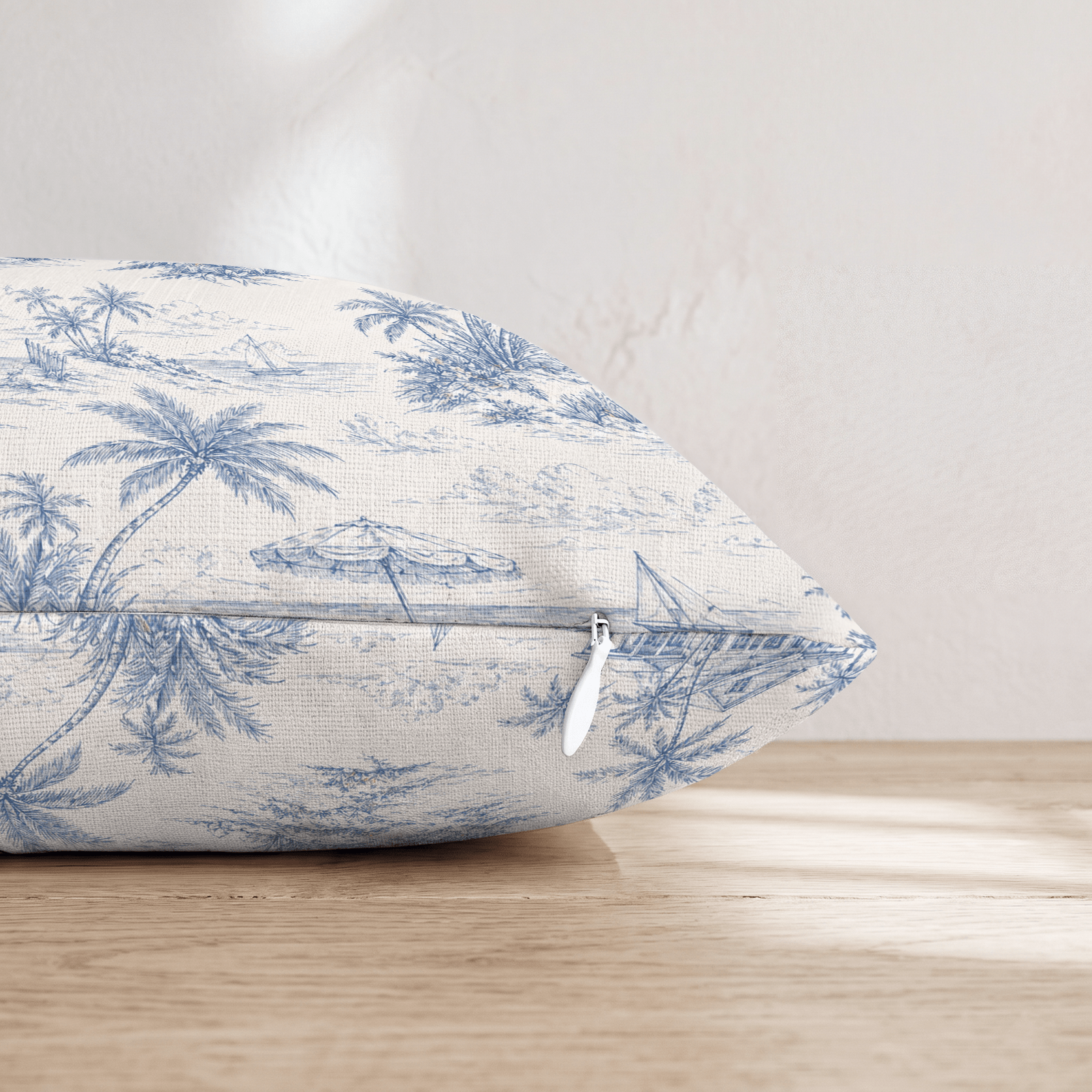 Beach Home Toile Throw Pillow - Hillcroft Home