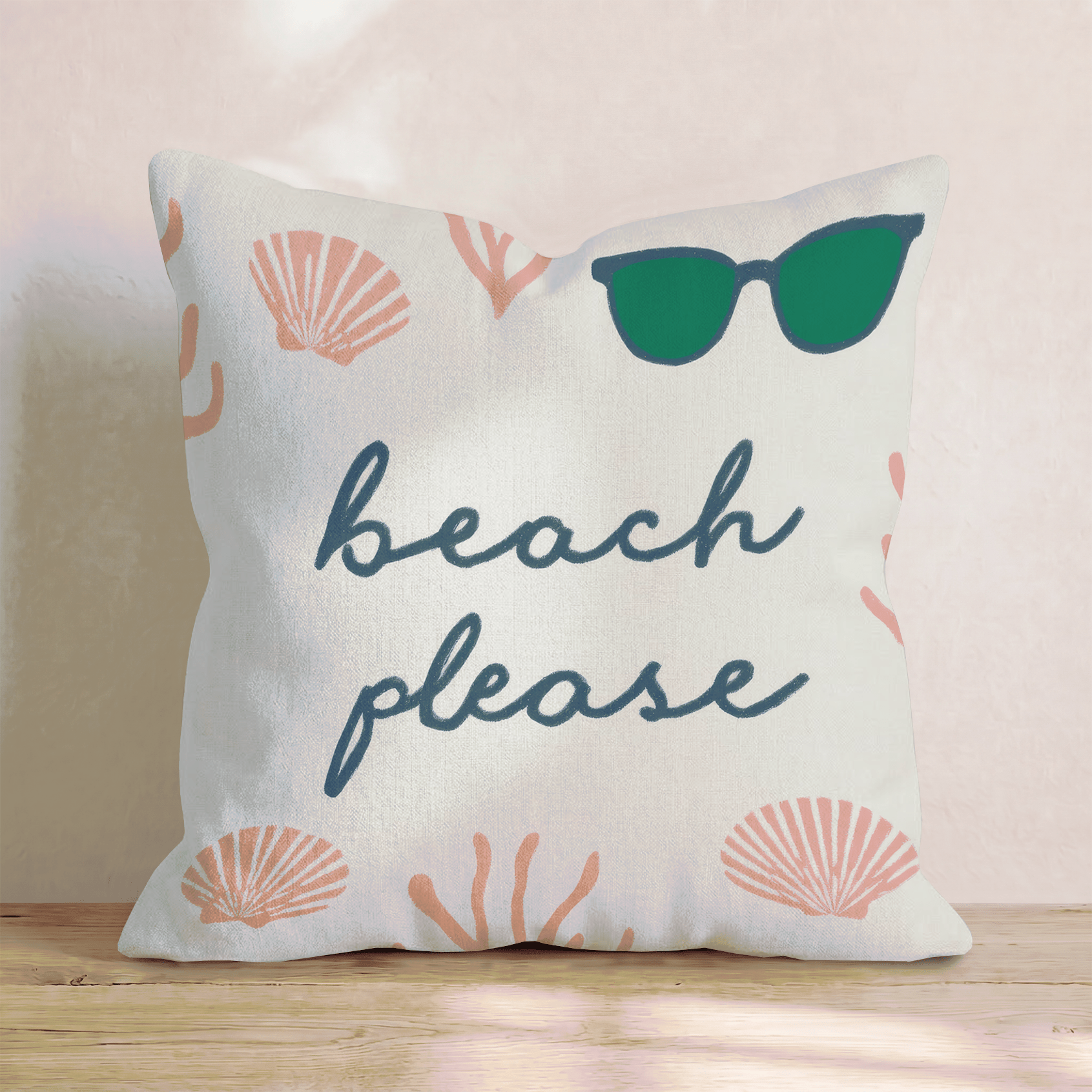 Beach Please Throw Pillow - Hillcroft Home