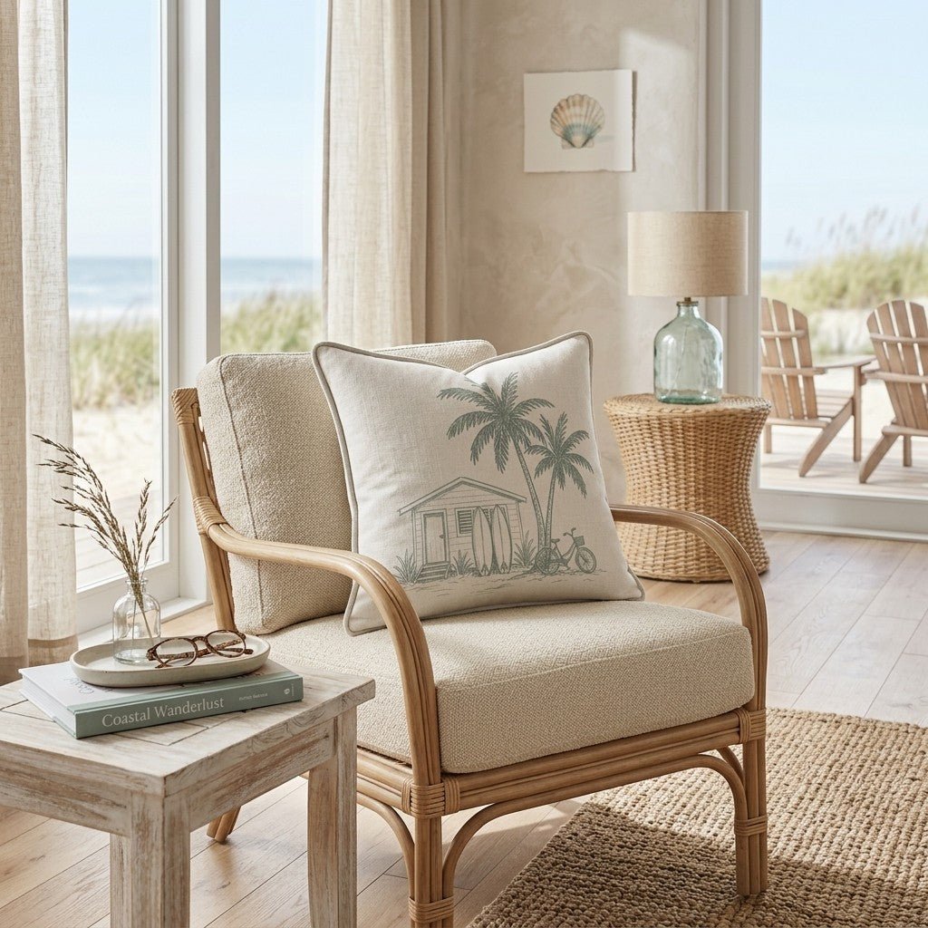 Beach Retreat Throw Pillow - Benton Lane Home - Hillcroft Home