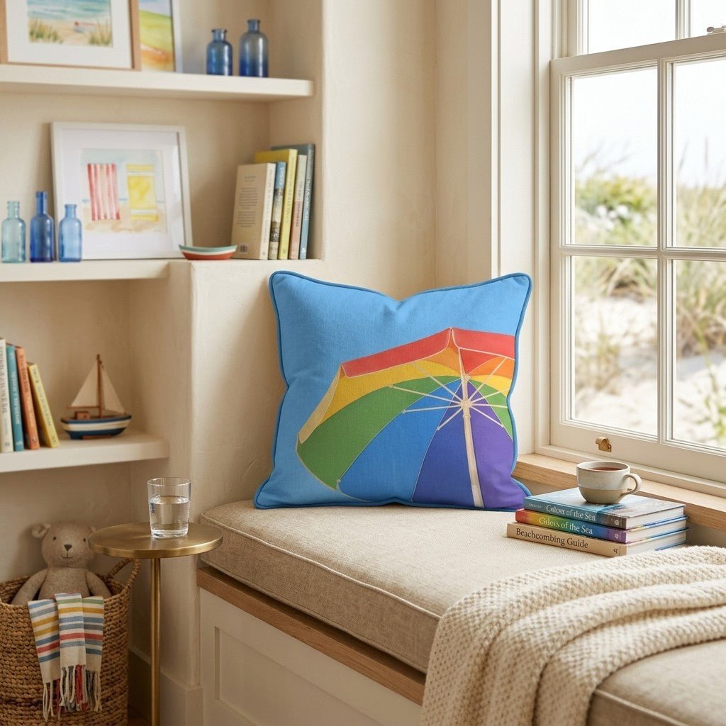 Beach Umbrella Throw Pillow - Benton Lane Home - Hillcroft Home