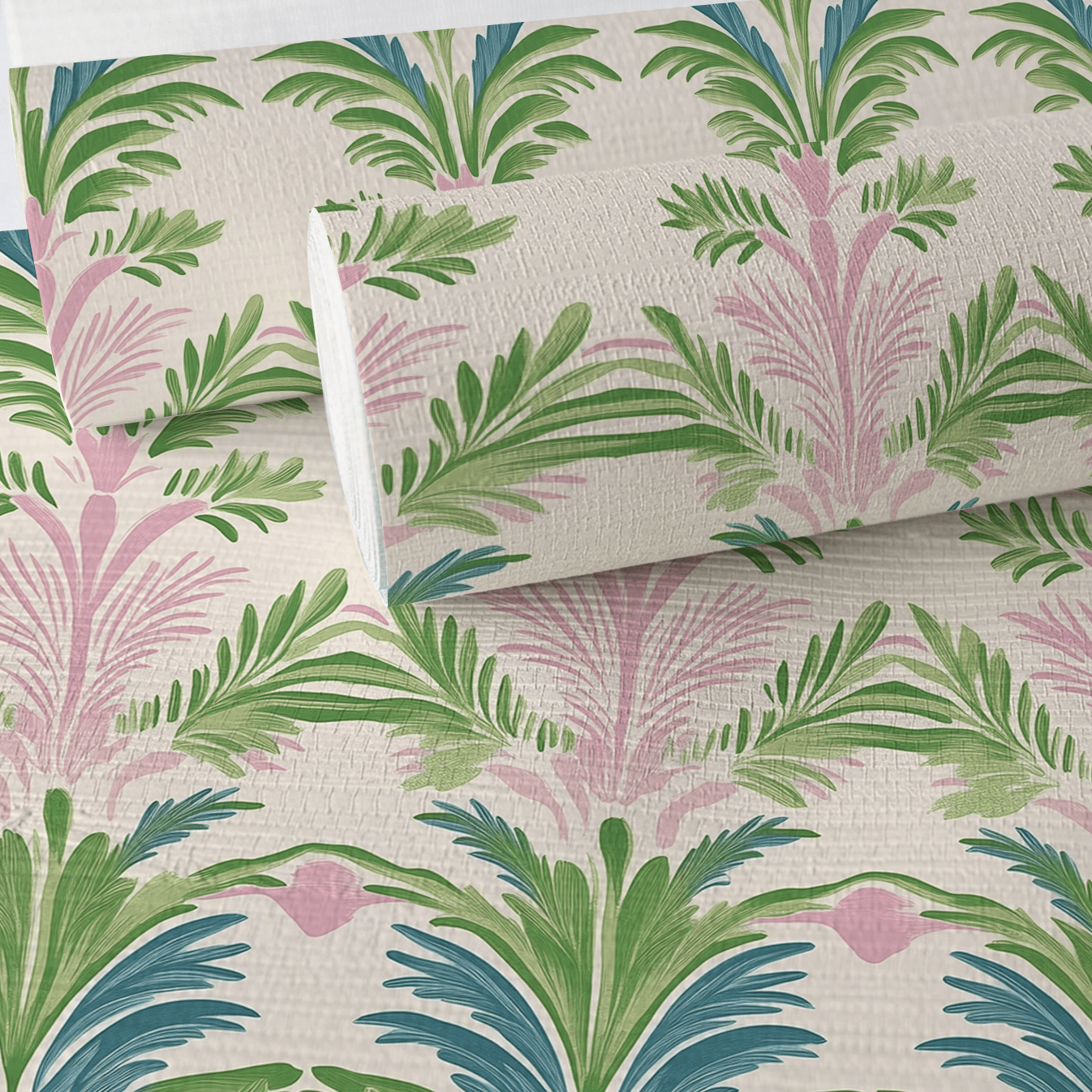 Bellagio Blush Faux Grasscloth Wallpaper - Lemon Park