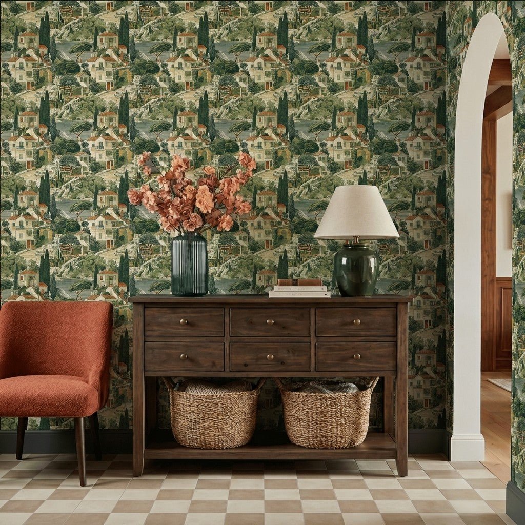 Bellagio Ink Faux Grasscloth Wallpaper - Painted Paper