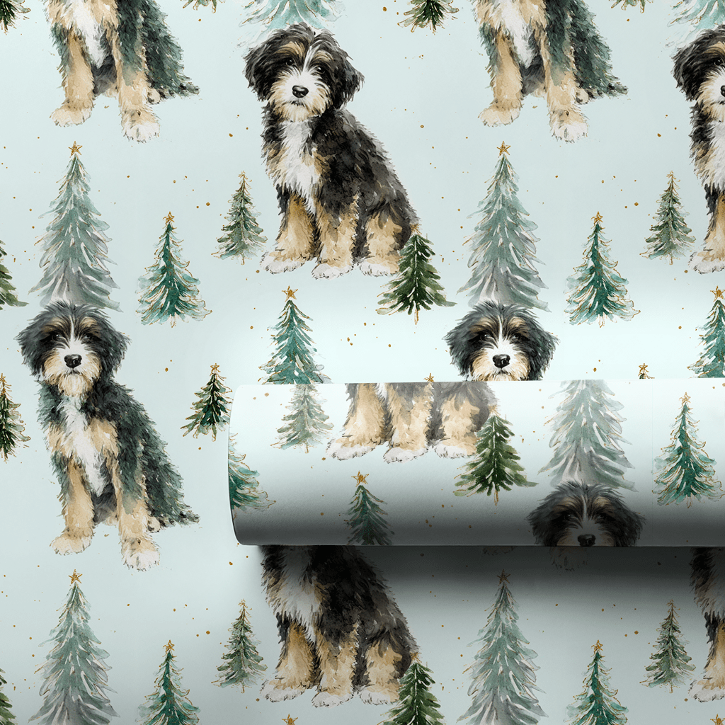 Bernedoodle Tidings - Wrapping Paper - Benton Lane Home - Lemon Park