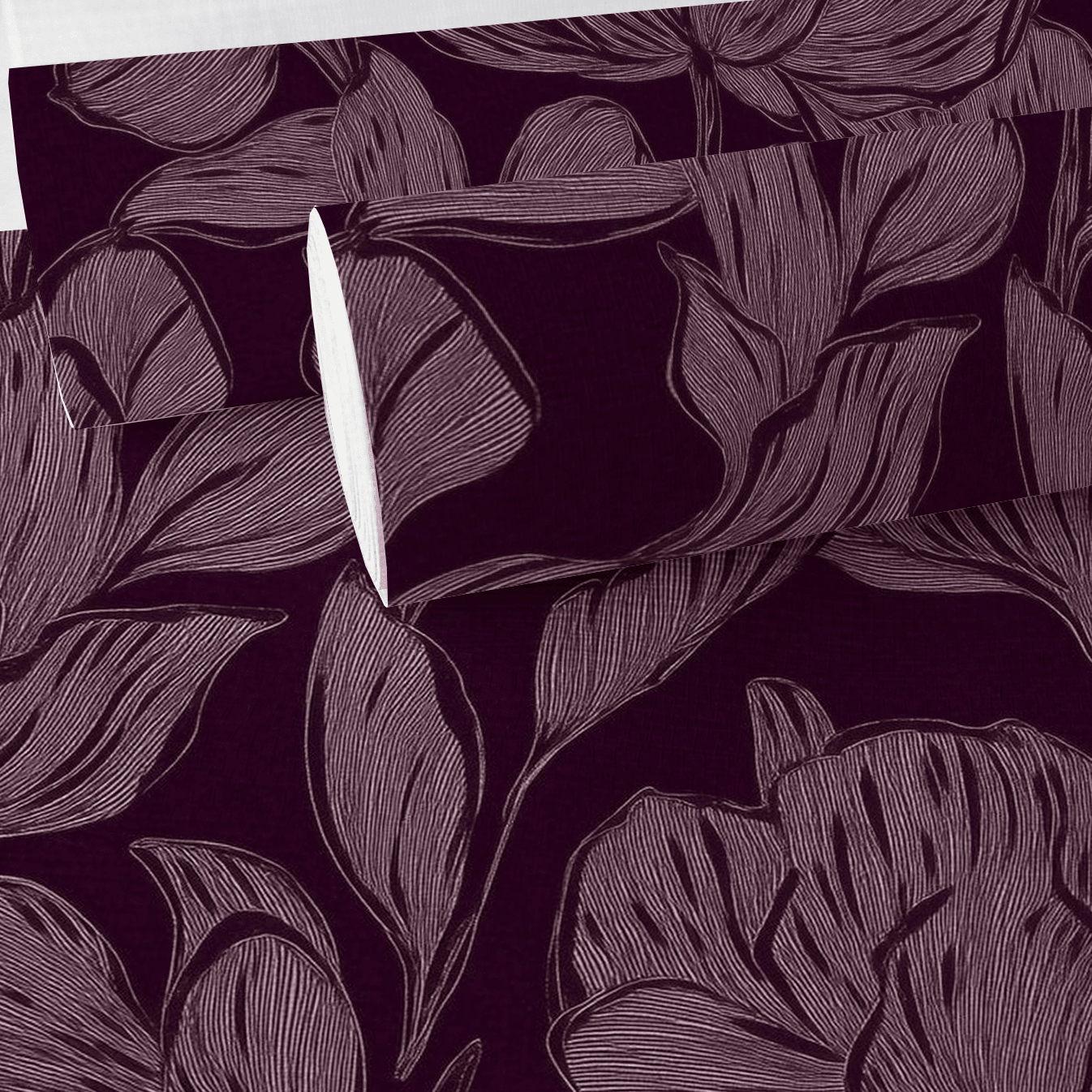 Berry Blossom Faux Grasscloth Wallpaper - Painted Paper