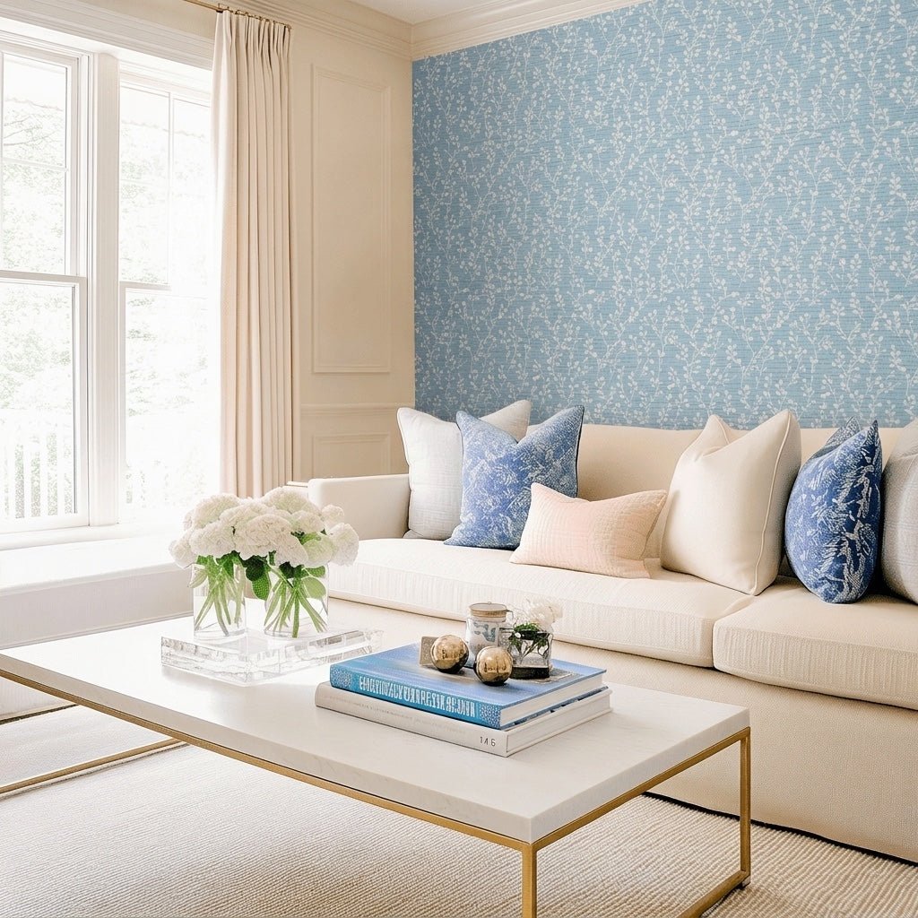 Beth Anne Faux Grasscloth Wallpaper - Lemon Park
