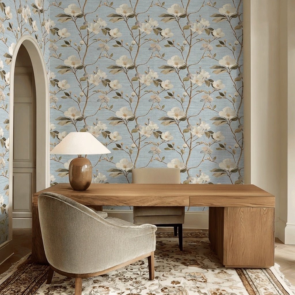 Beverley Faux Grasscloth Wallpaper - Lemon Park
