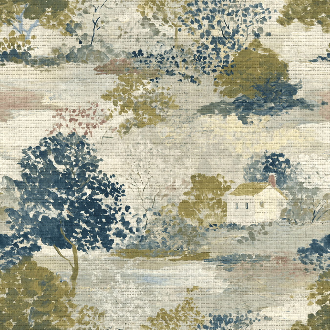 Beyond the Gate Faux Grasscloth Wallpaper - Lemon Park