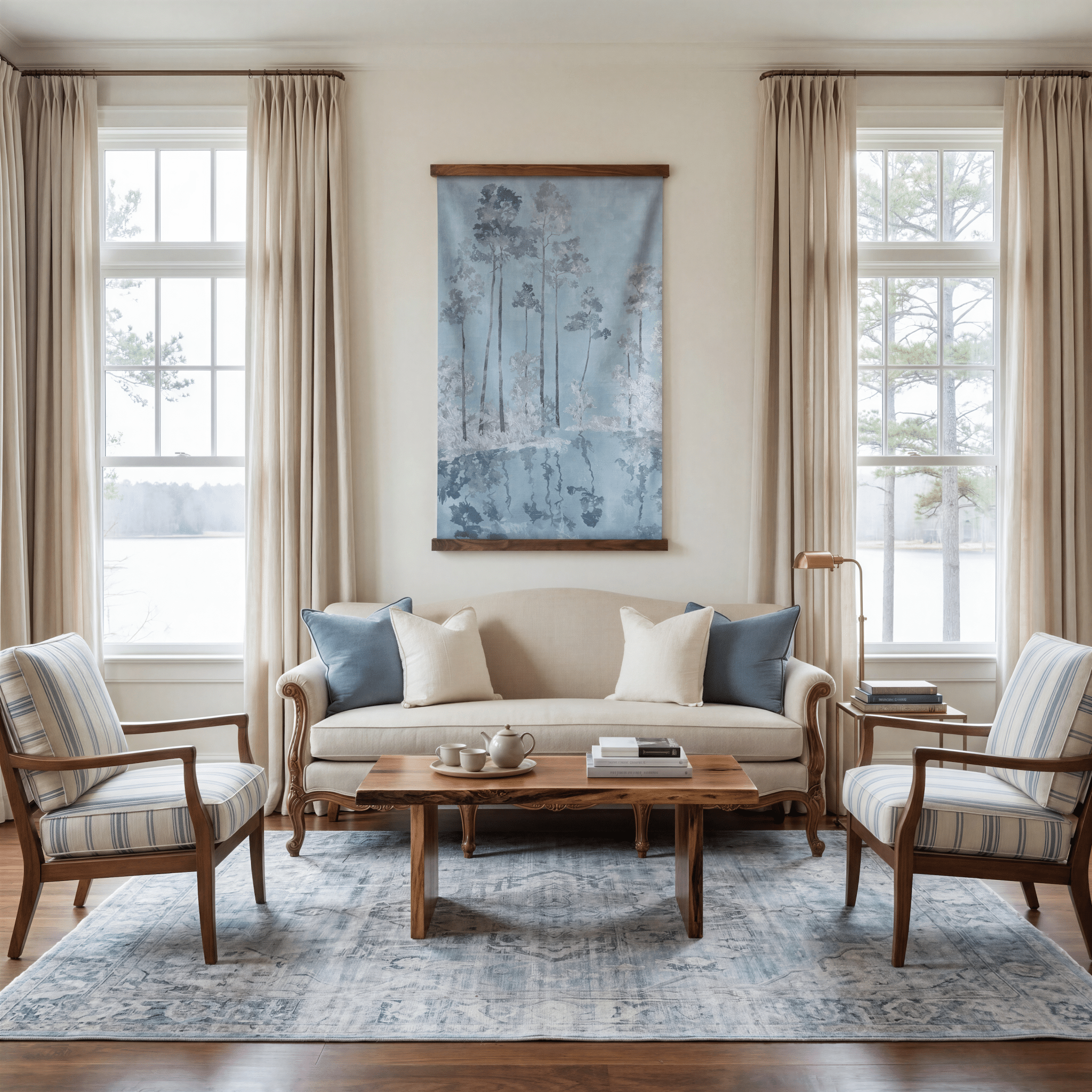 Birchwood (Blue) - Tapestry - Benton Lane Home - Lemon Park