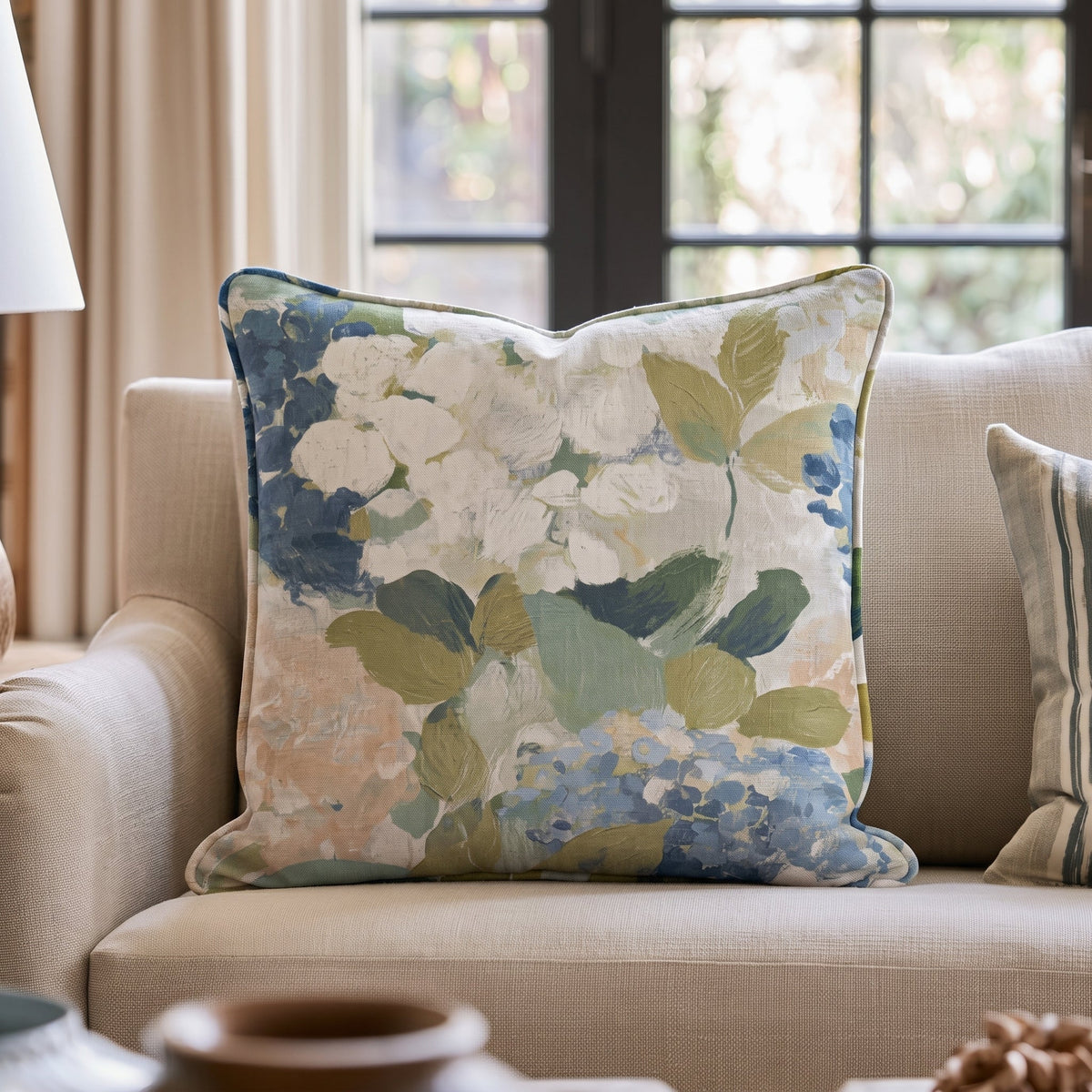 Birdie Floral Throw Pillow throw pillow - Hillcroft Home