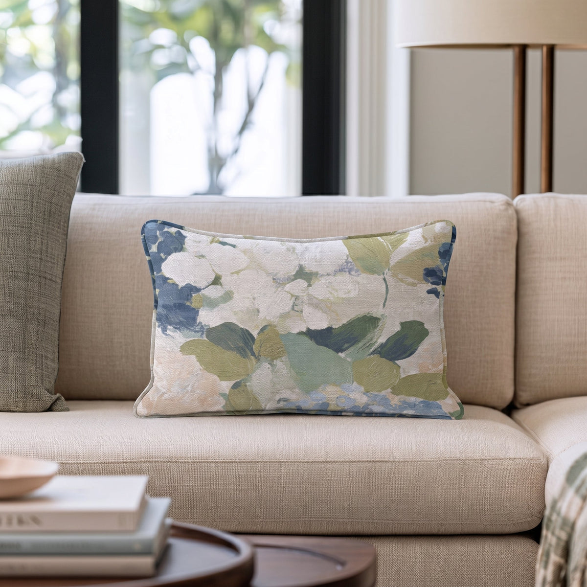 Birdie Floral Throw Pillow throw pillow - Hillcroft Home