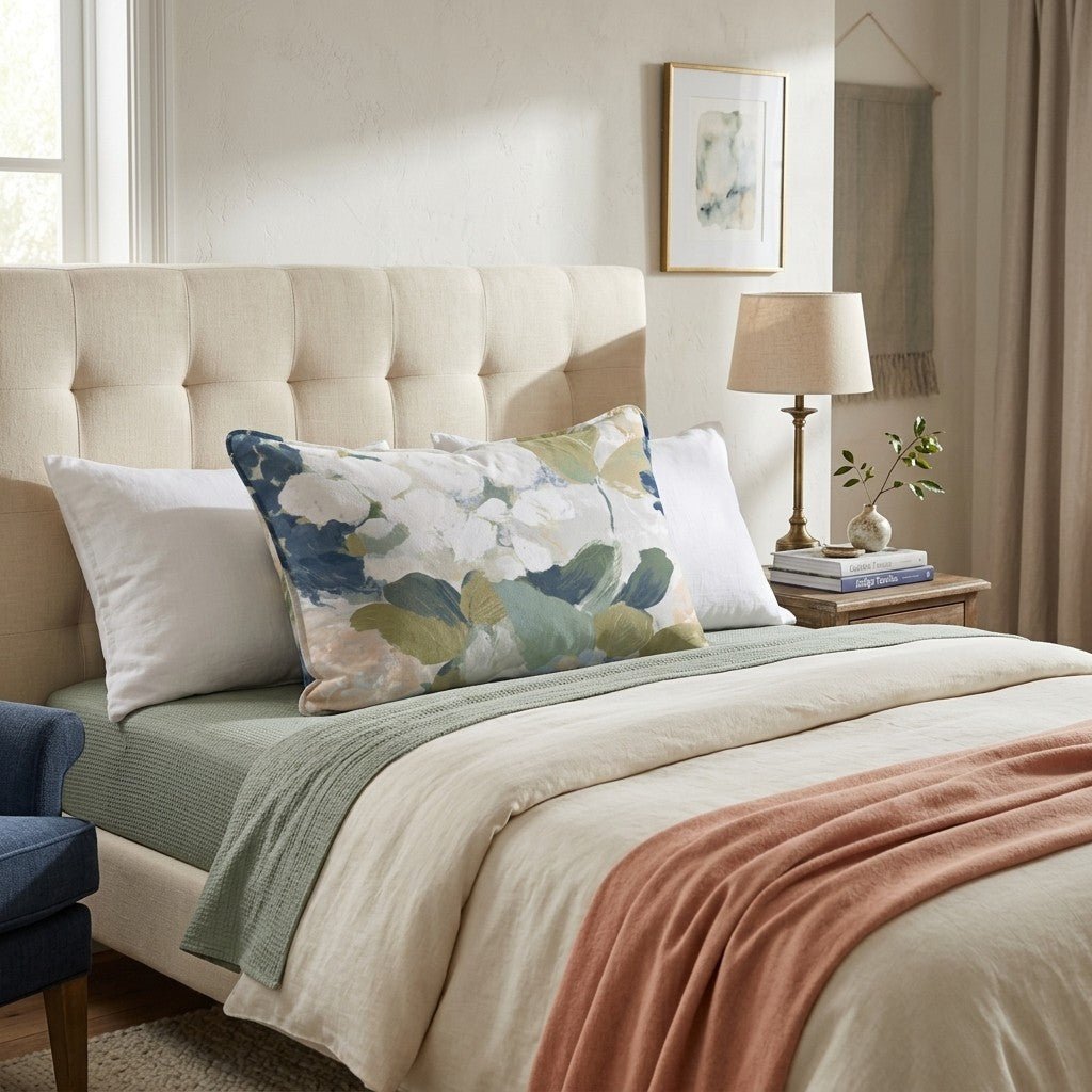 Birdie Floral Throw Pillow - Hillcroft Home