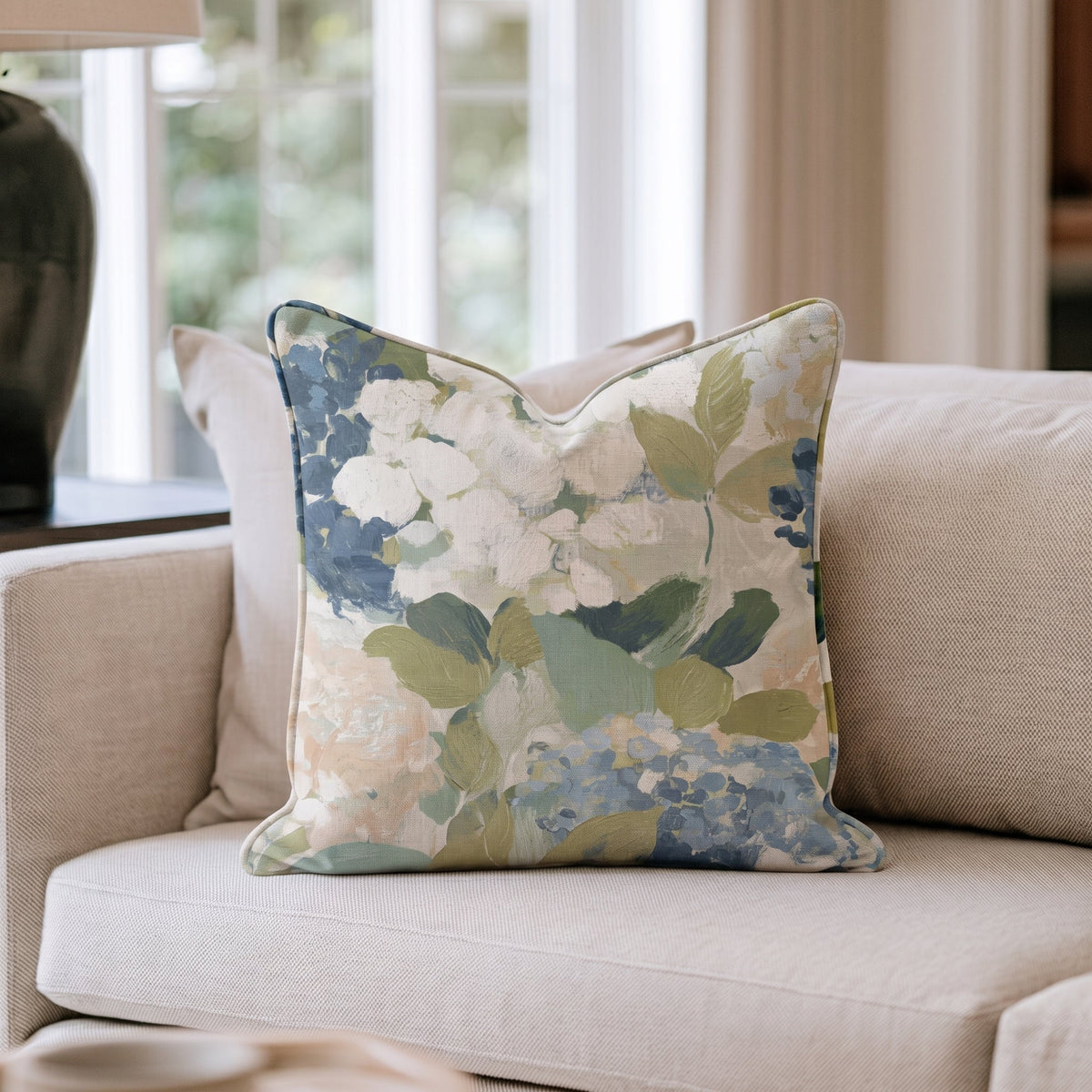 Birdie Floral Throw Pillow throw pillow - Hillcroft Home