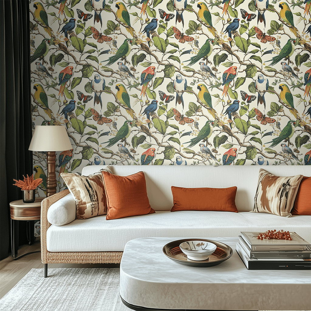 Birds of Bellamy Wallpaper - Painted Paper