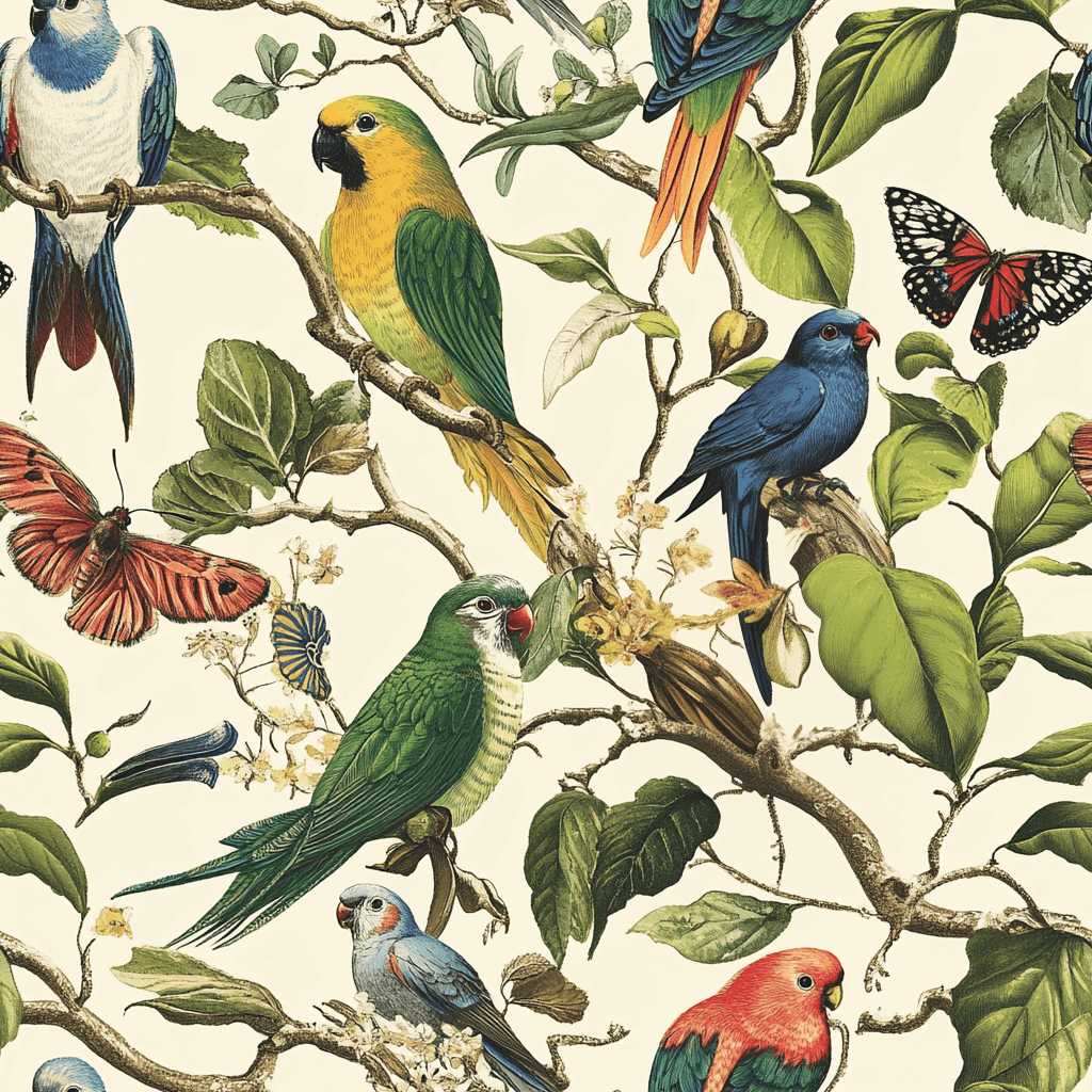 Birds of Bellamy Wallpaper - Painted Paper
