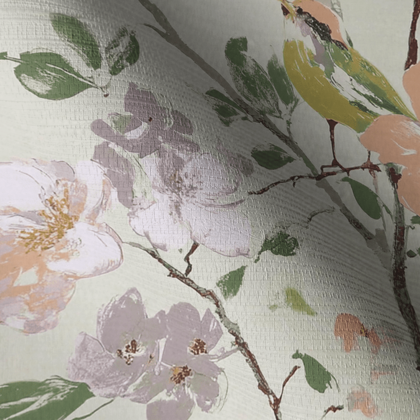 Birdsong Grove Faux Grasscloth Wallpaper - Lemon Park
