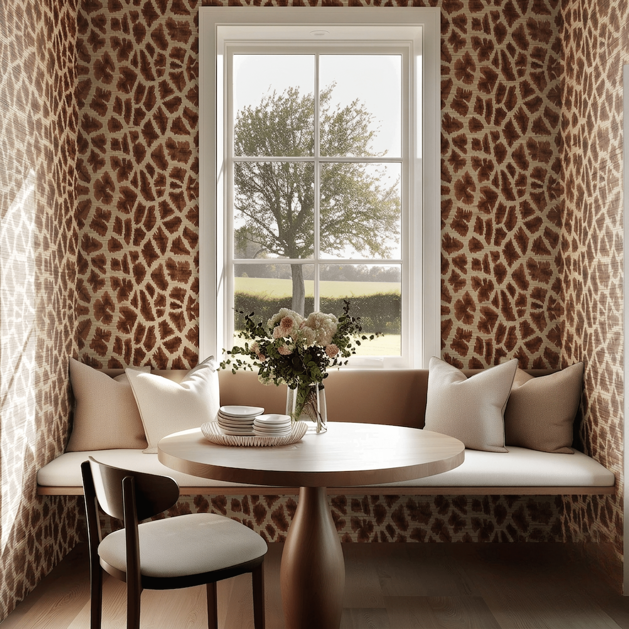 Bishop Giraffe Faux Grasscloth Wallpaper - Benton Lane Home - Painted Paper