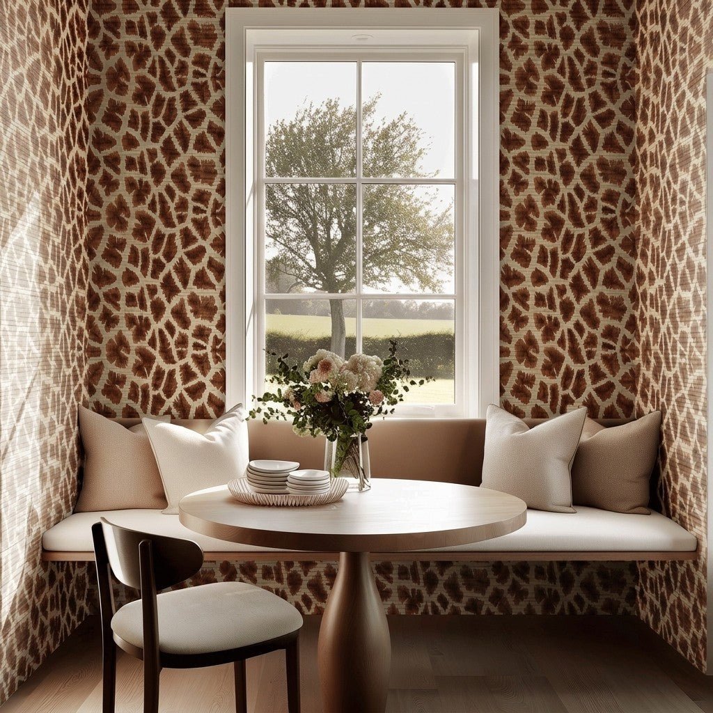 Bishop Giraffe Faux Grasscloth Wallpaper - Painted Paper