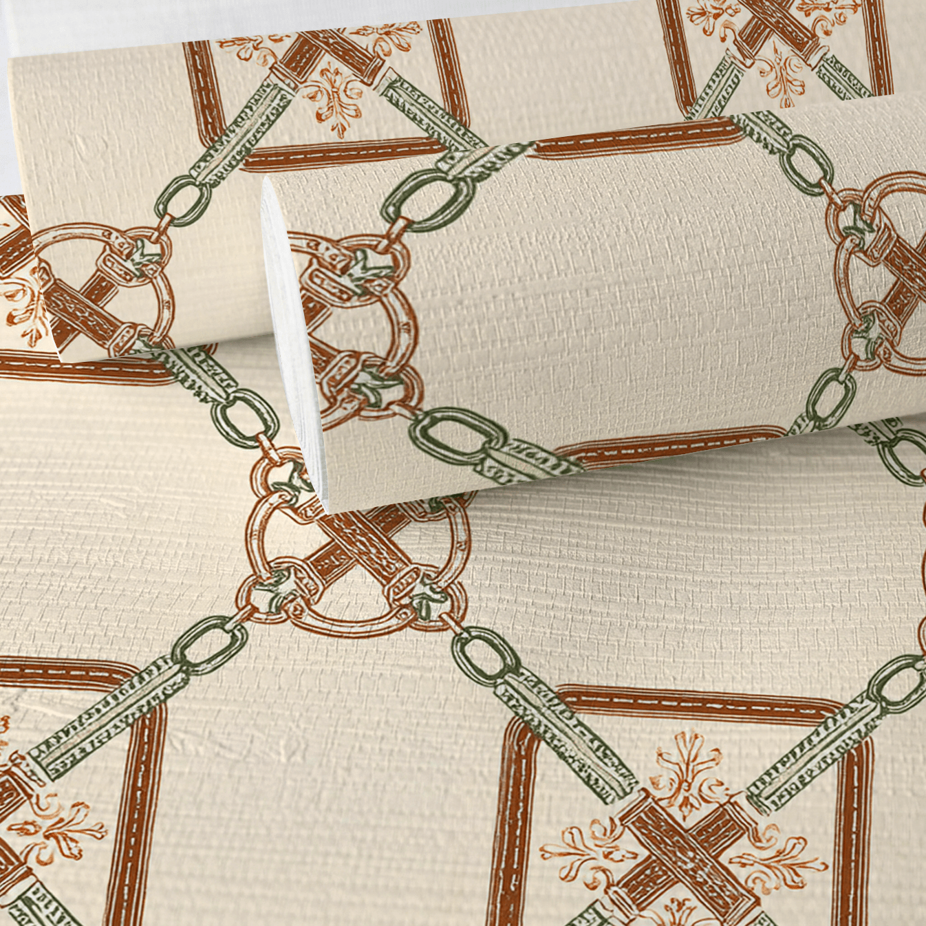 Bit & Bridle Lattice Faux Grasscloth Wallpaper - Painted Paper