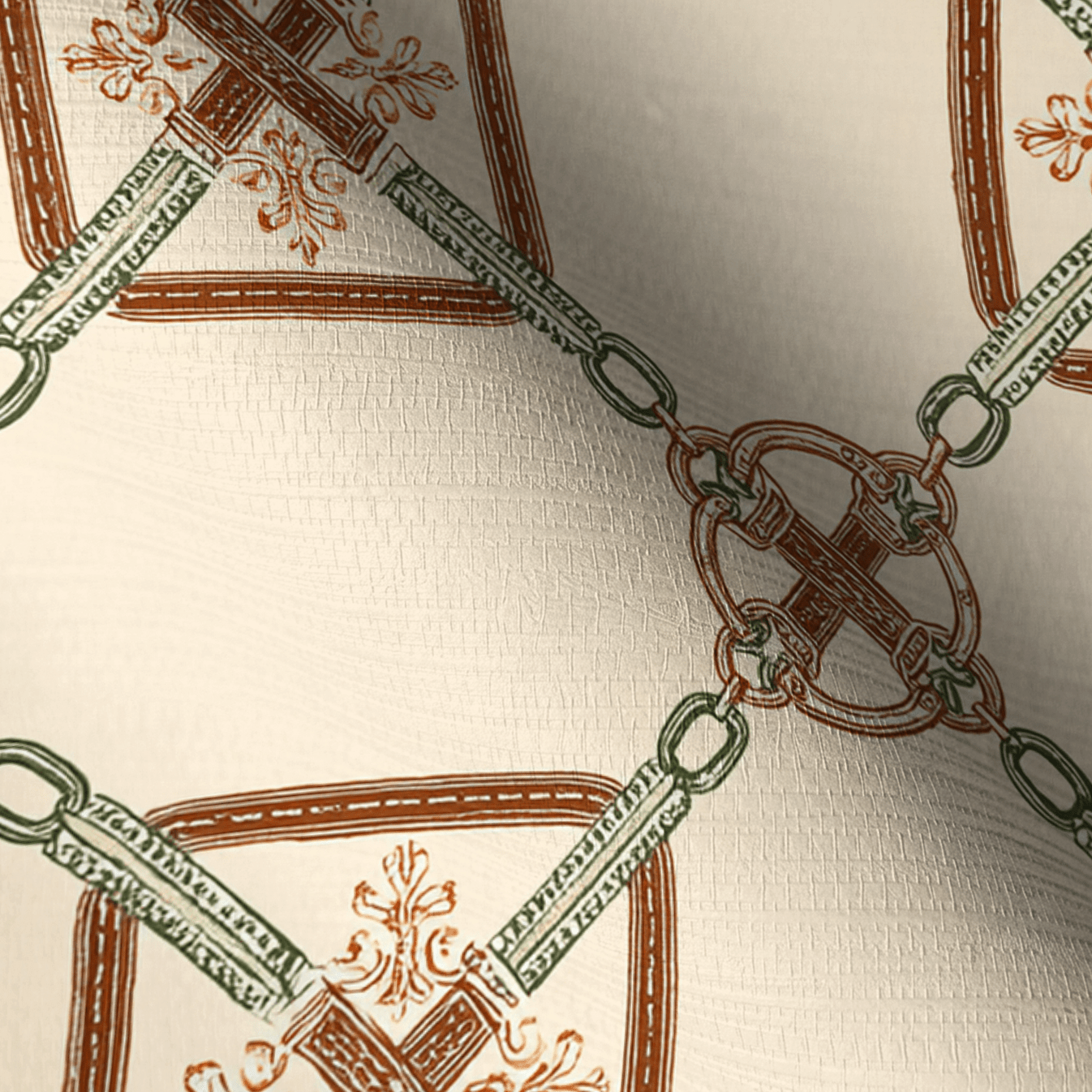 Bit & Bridle Lattice Faux Grasscloth Wallpaper - Painted Paper