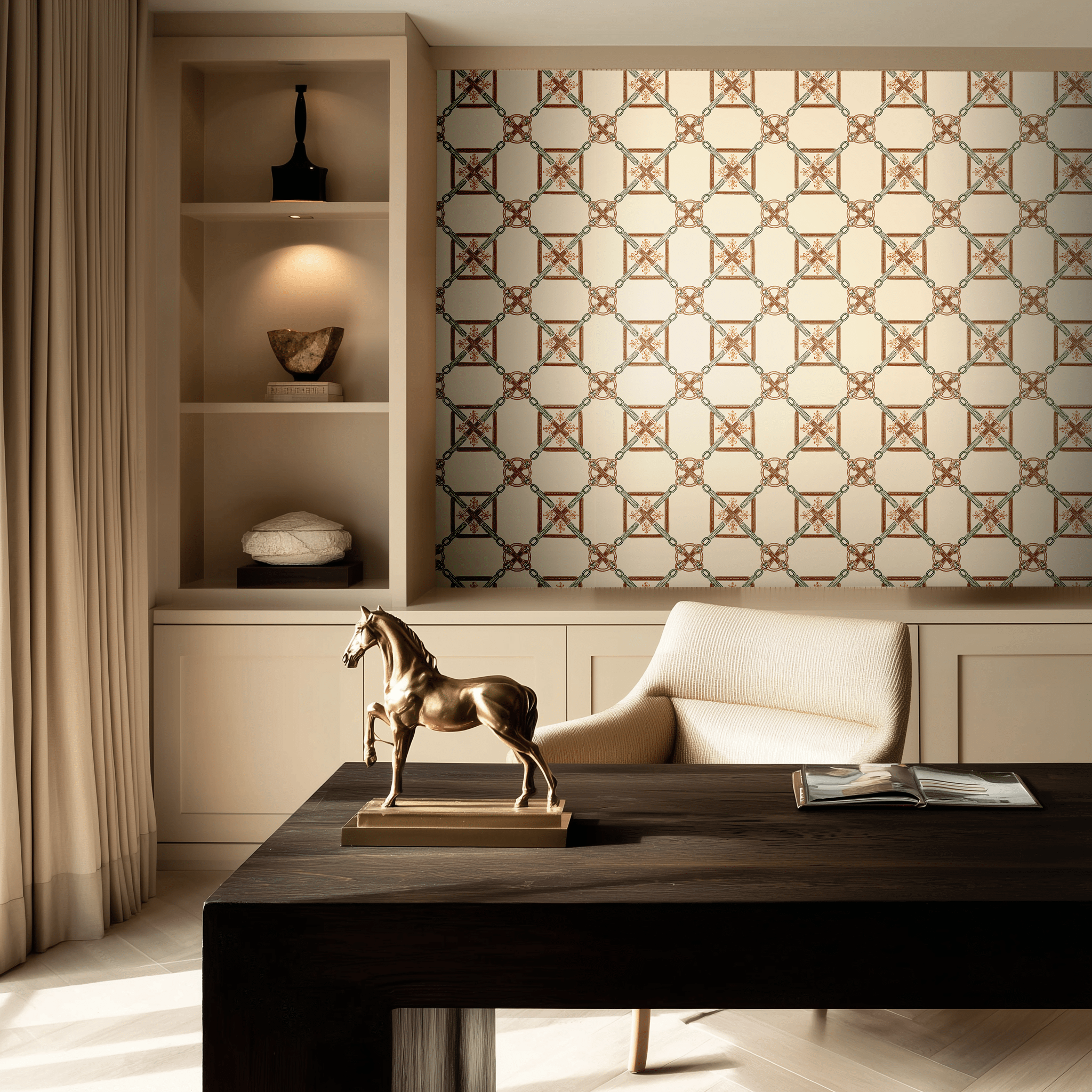 Bit & Bridle Wallpaper - Benton Lane Home - Painted Paper
