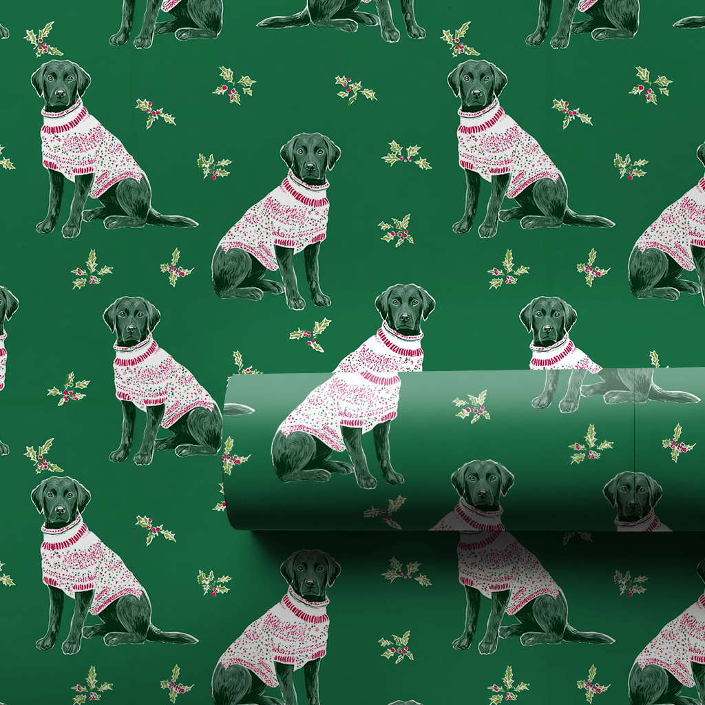Black Lab Noel - Wrapping Paper - Benton Lane Home - Lemon Park