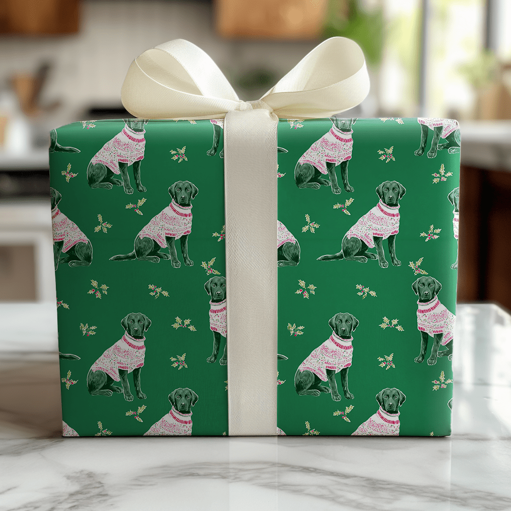 Black Lab Noel - Wrapping Paper - Benton Lane Home - Lemon Park