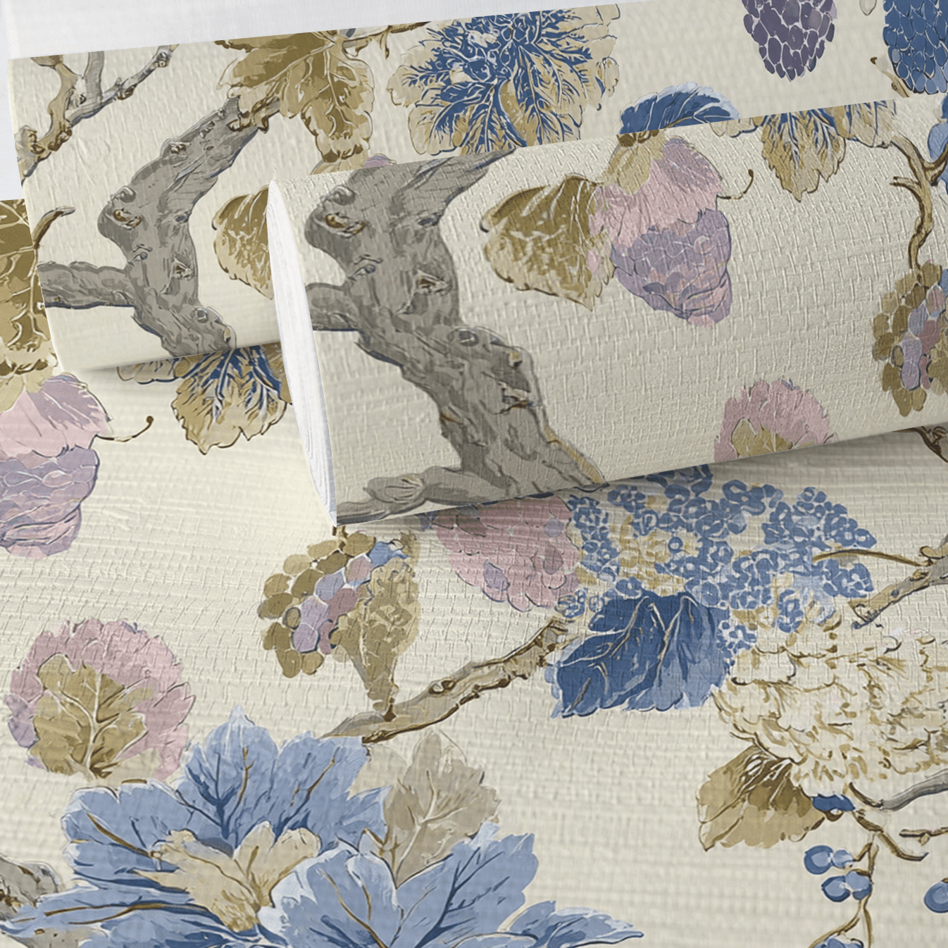 Blackberry & Bloom Faux Grasscloth Wallpaper - Lemon Park