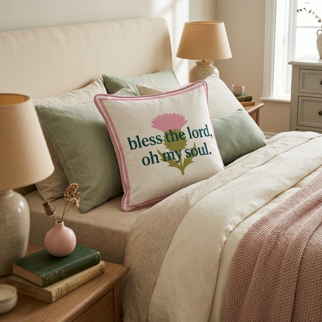 Bless The Lord Throw Pillow - Benton Lane Home - Hillcroft Home