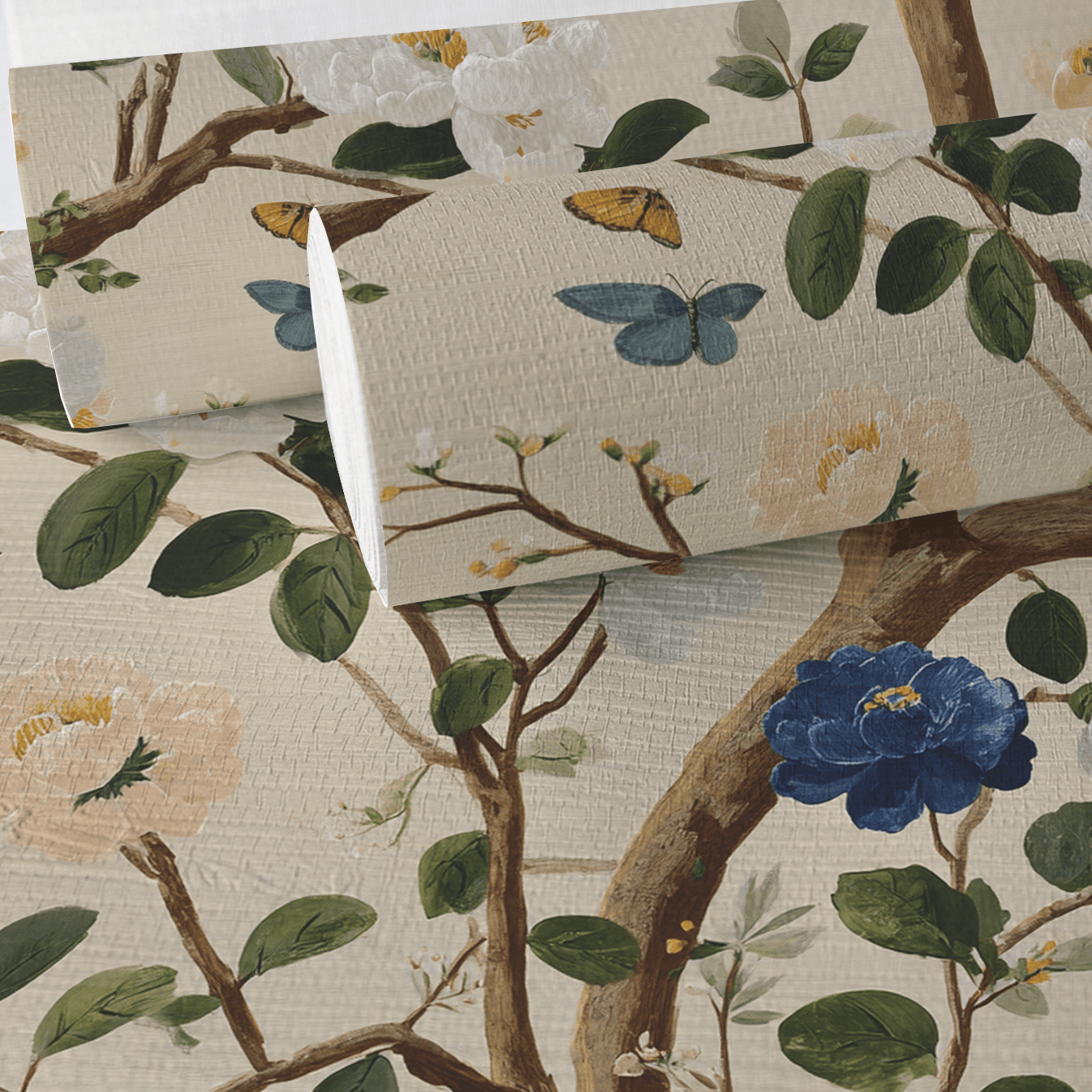 Bloomed Faux Grasscloth Wallpaper - Lemon Park