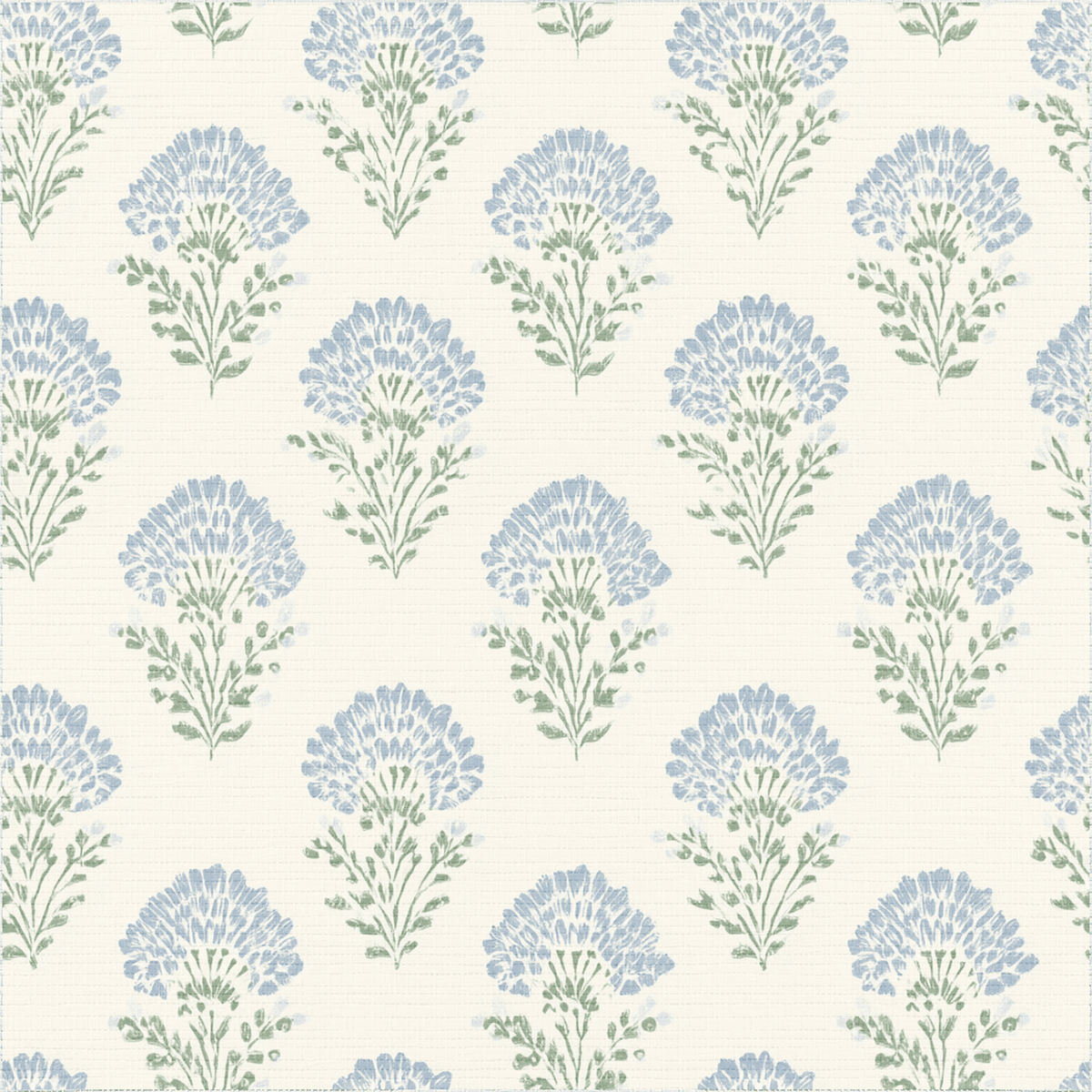 Blooming Blues Faux Grasscloth Wallpaper - Painted Paper