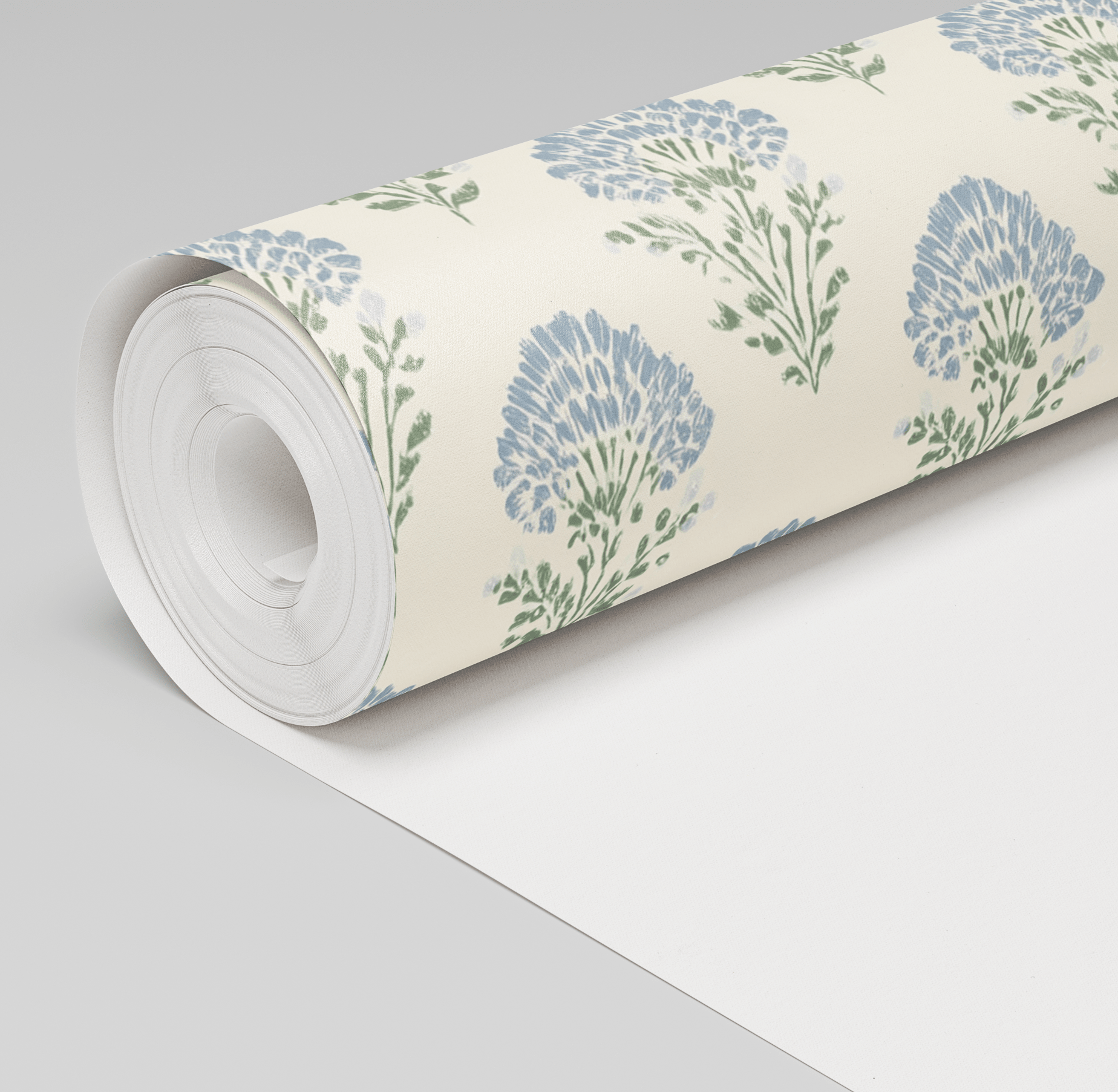 Blooming Blues Wallpaper - Painted Paper