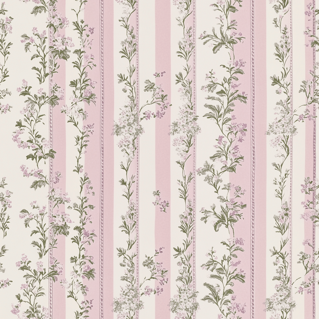 Blooming Stripes Wallpaper - Lemon Park