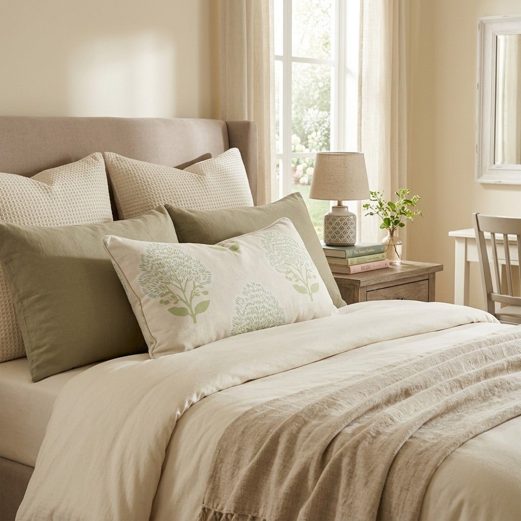 Blue Bell Damask Throw Pillow - Hillcroft Home