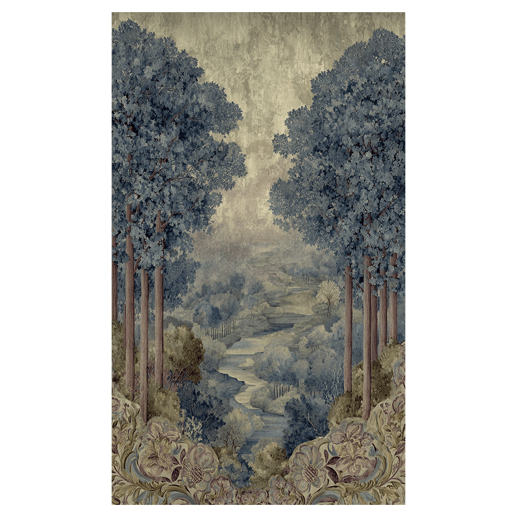Blue Canopy Valley - Tapestry - Benton Lane Home - Painted Paper