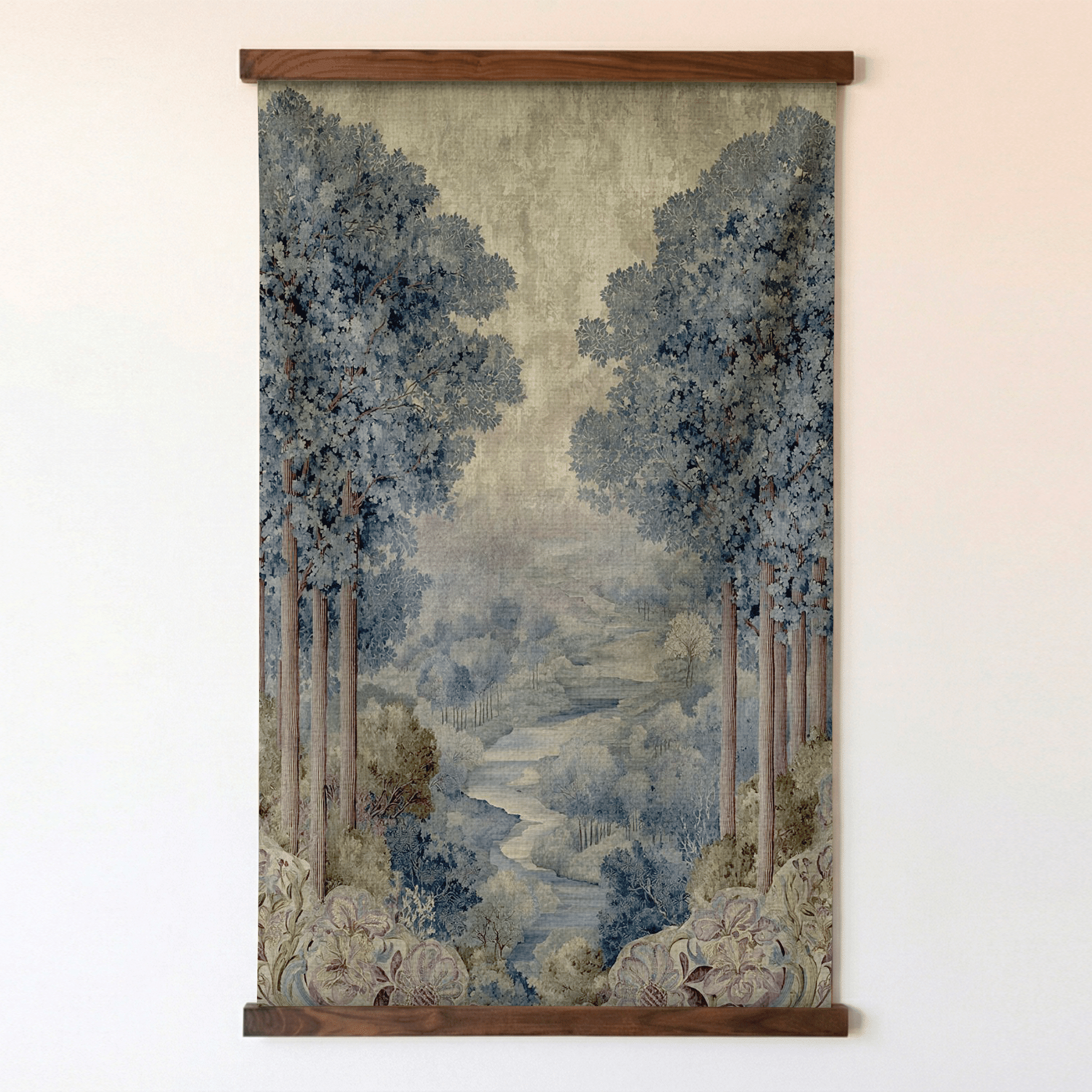 Blue Canopy Valley - Tapestry - Benton Lane Home - Painted Paper