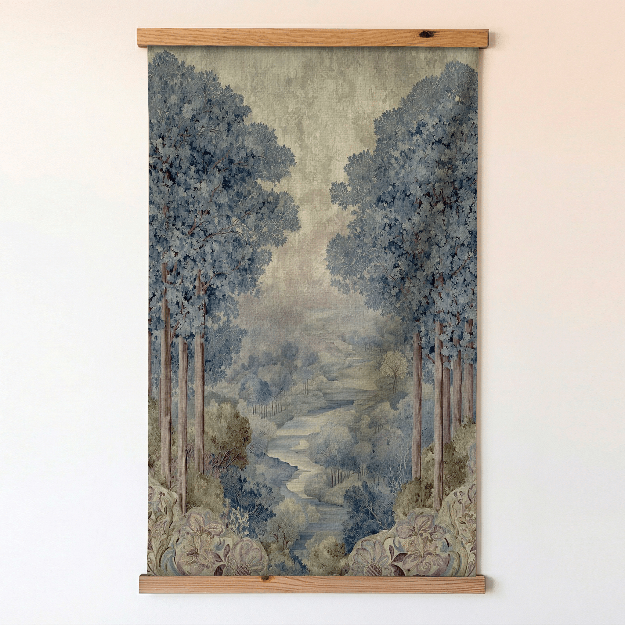 Blue Canopy Valley - Tapestry - Benton Lane Home - Painted Paper