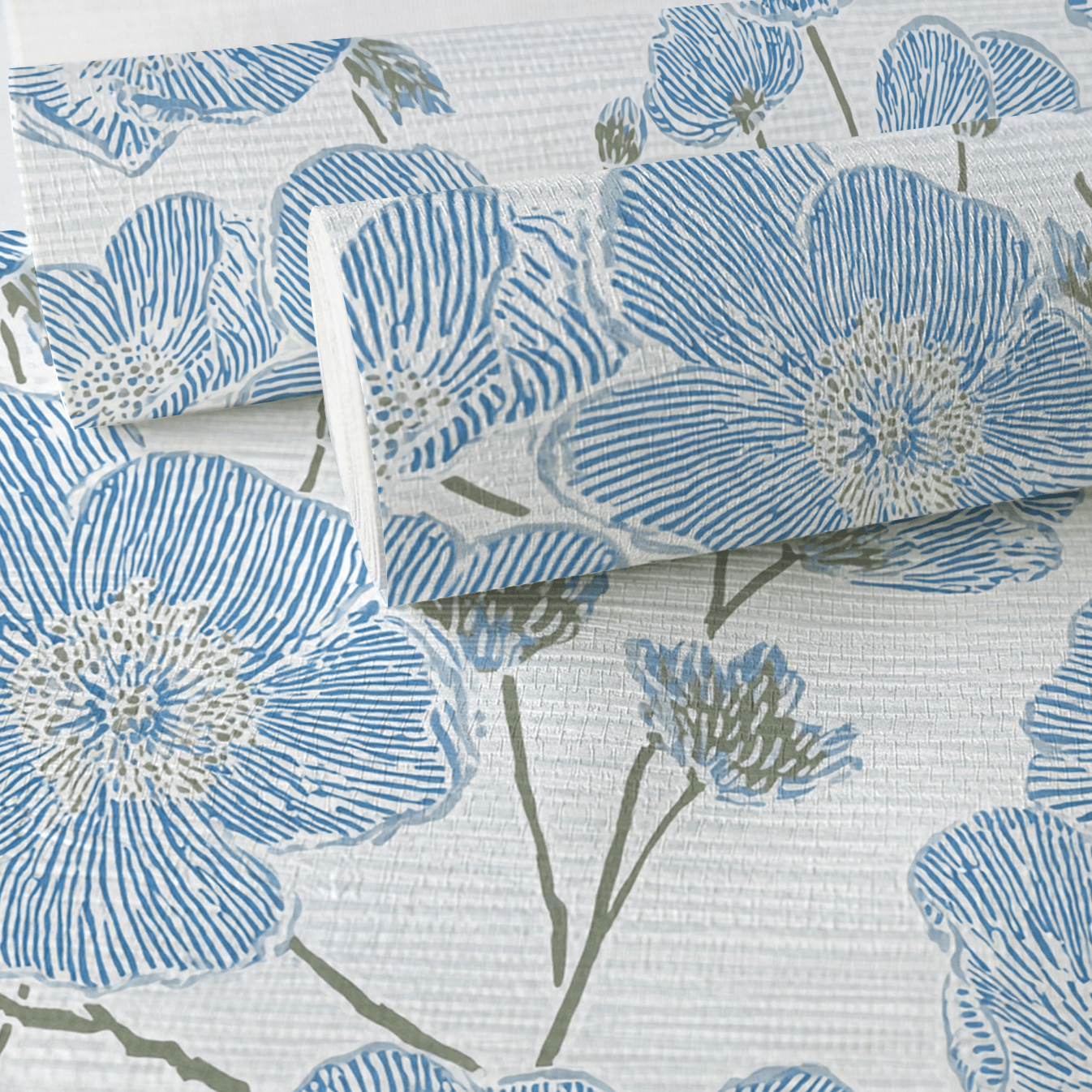 Blue Dresses Faux Grasscloth Wallpaper - Lemon Park