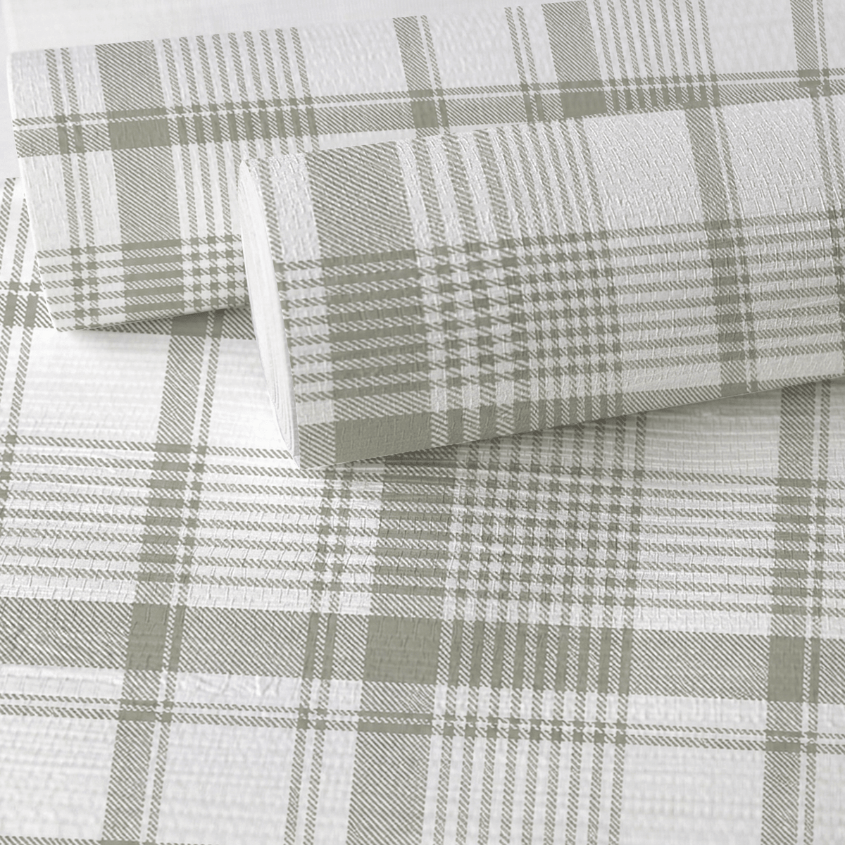 Blue Dresses Lemongrass Plaid Faux Grasscloth Wallpaper - Lemon Park