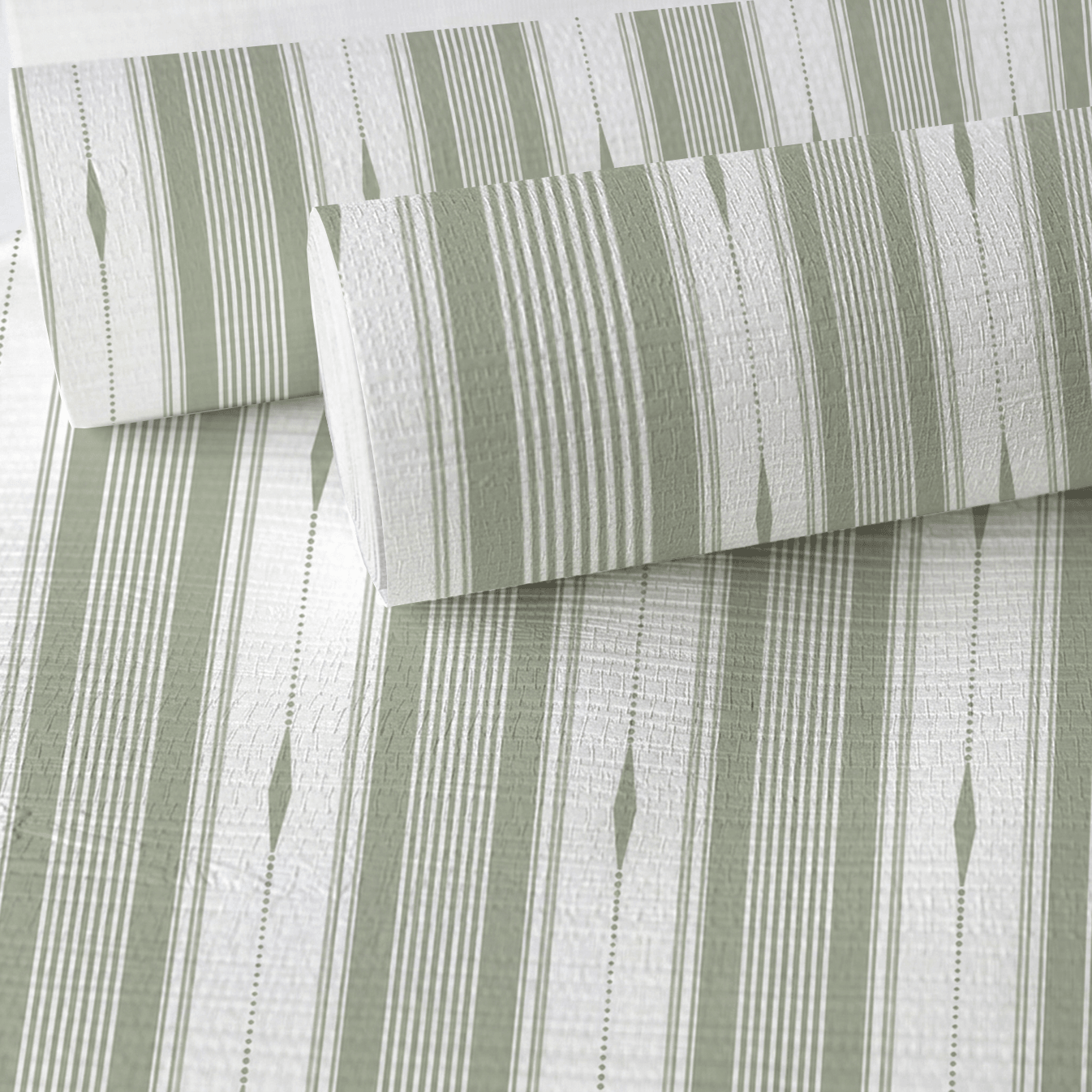 Blue Dresses Lemongrass Stripes Faux Grasscloth Wallpaper - Lemon Park