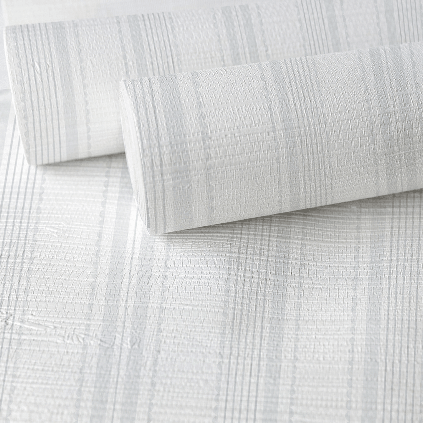 Blue Dresses Seashell Stripes Faux Grasscloth Wallpaper - Lemon Park