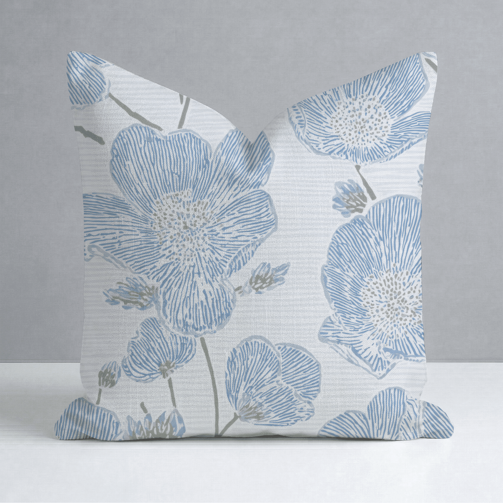 Blue Dresses Throw Pillow - Benton Lane Home - Lemon Park