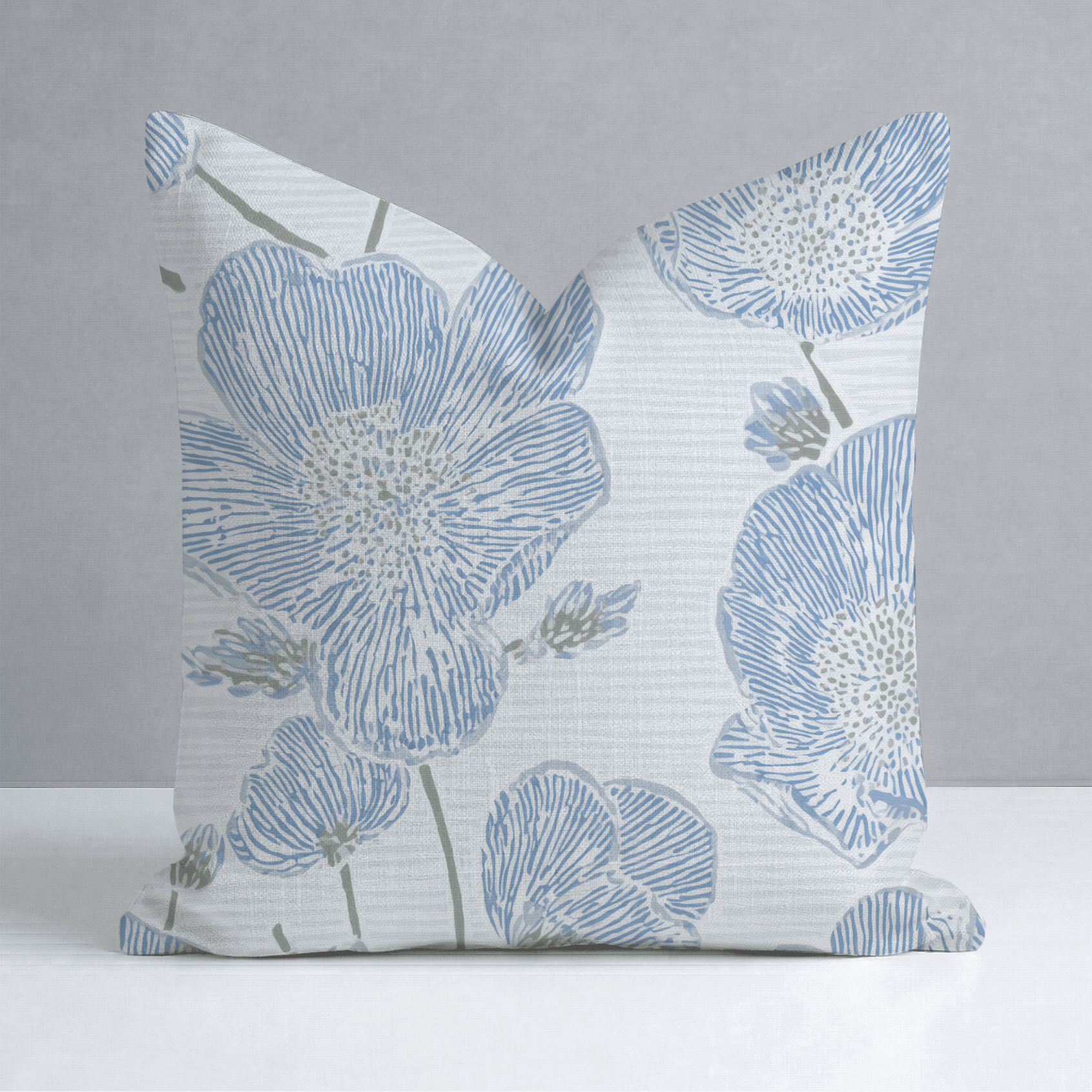 Blue Dresses Throw Pillow - Benton Lane Home - Lemon Park